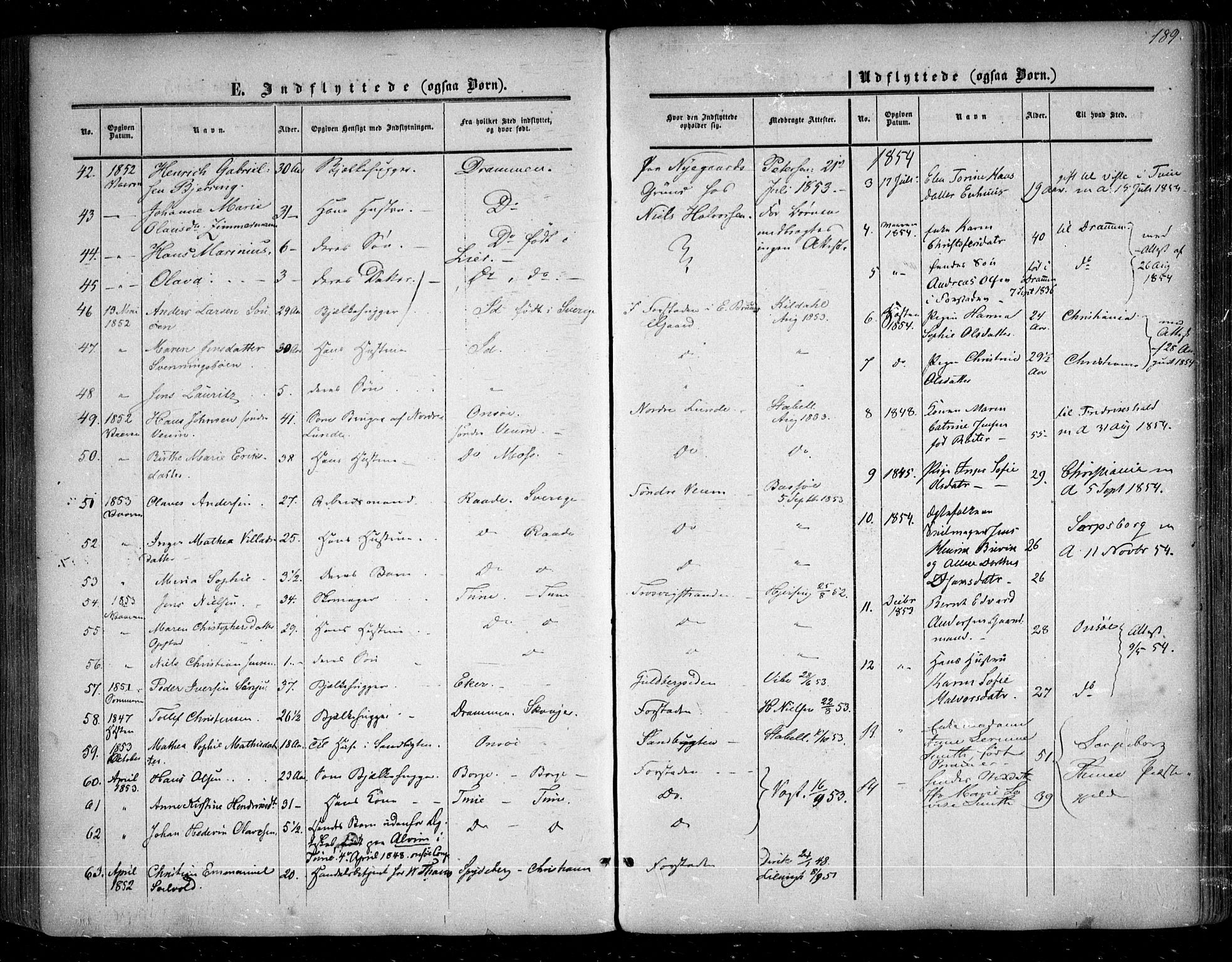 Glemmen prestekontor Kirkebøker, SAO/A-10908/F/Fa/L0007: Parish register (official) no. 7, 1853-1862, p. 189