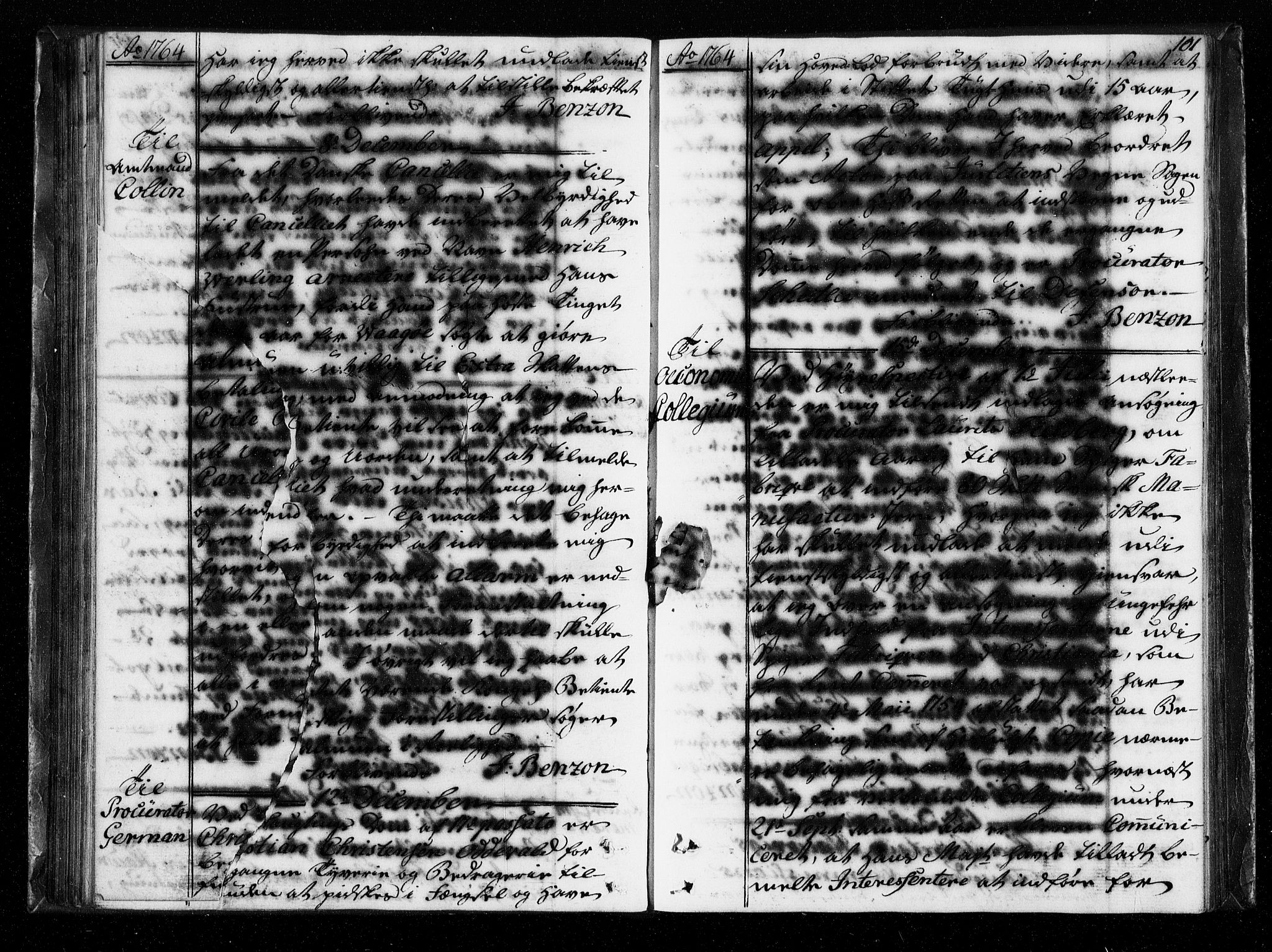 Stattholderembetet 1572-1771, AV/RA-EA-2870/Bf/L0004: Stattholderprotokoll (allmenn kopibok), 1764-1765, p. 100b-101a