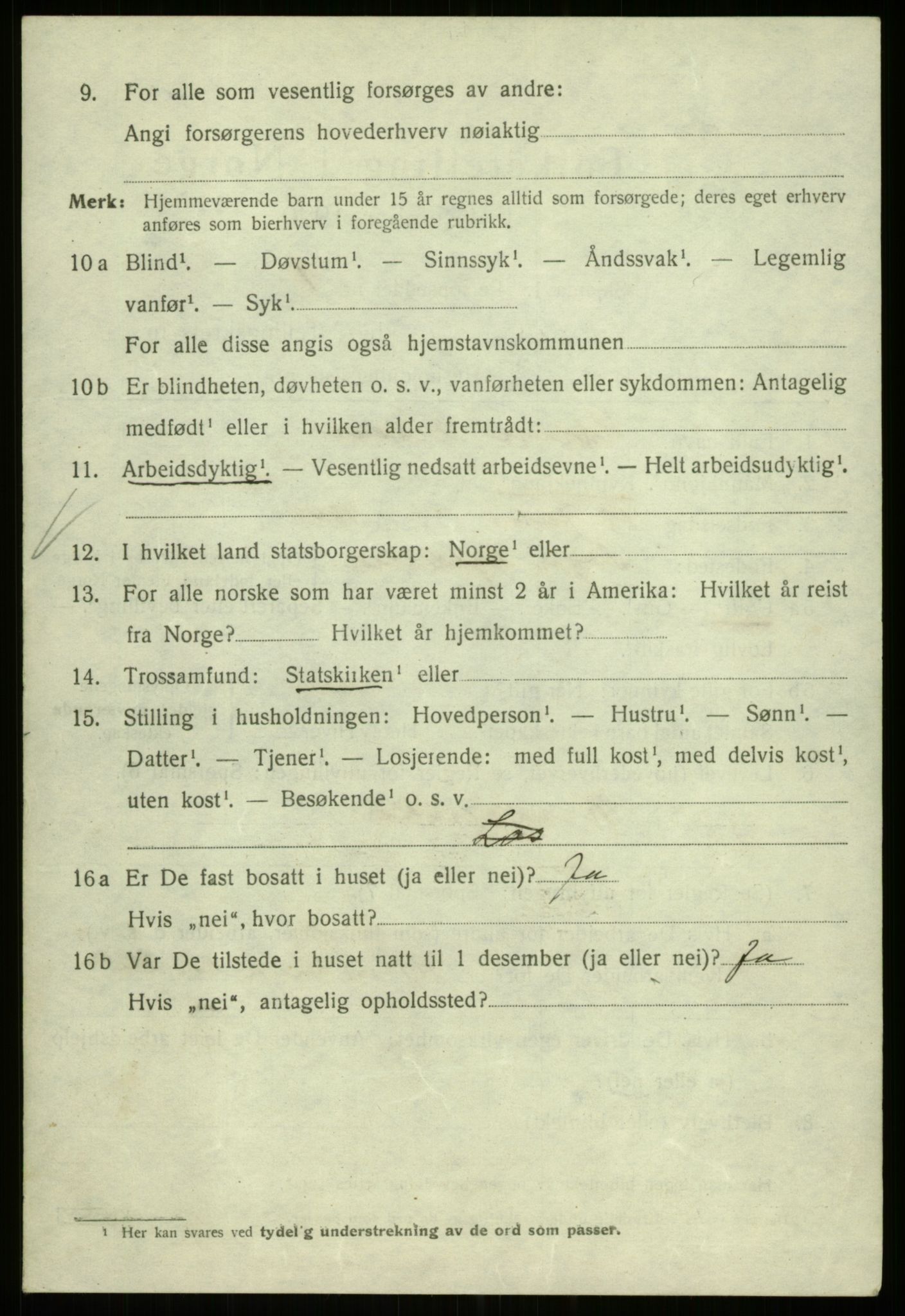 SAB, 1920 census for Bergen, 1920, p. 129763