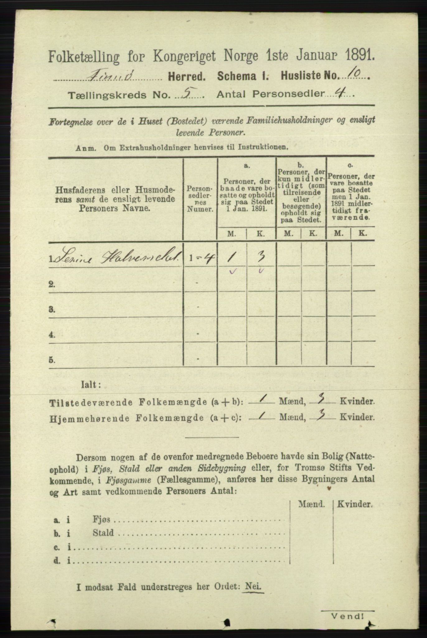 RA, 1891 census for 1141 Finnøy, 1891, p. 1094