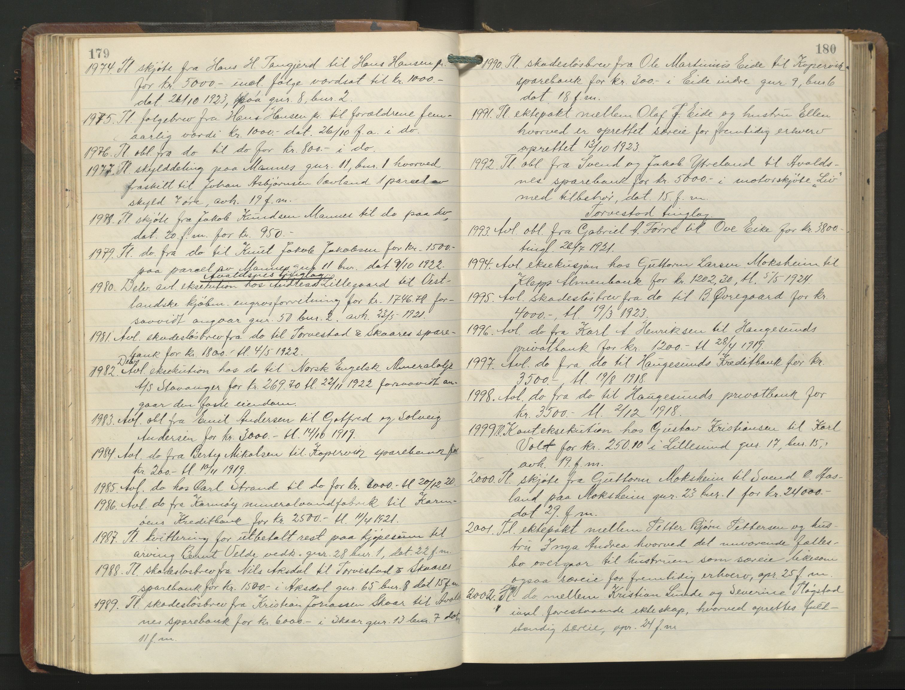 Karmsund sorenskriveri, AV/SAST-A-100311/01/I/IA/IAB/L0019: TINGBOK, 1924-1926, p. 179-180