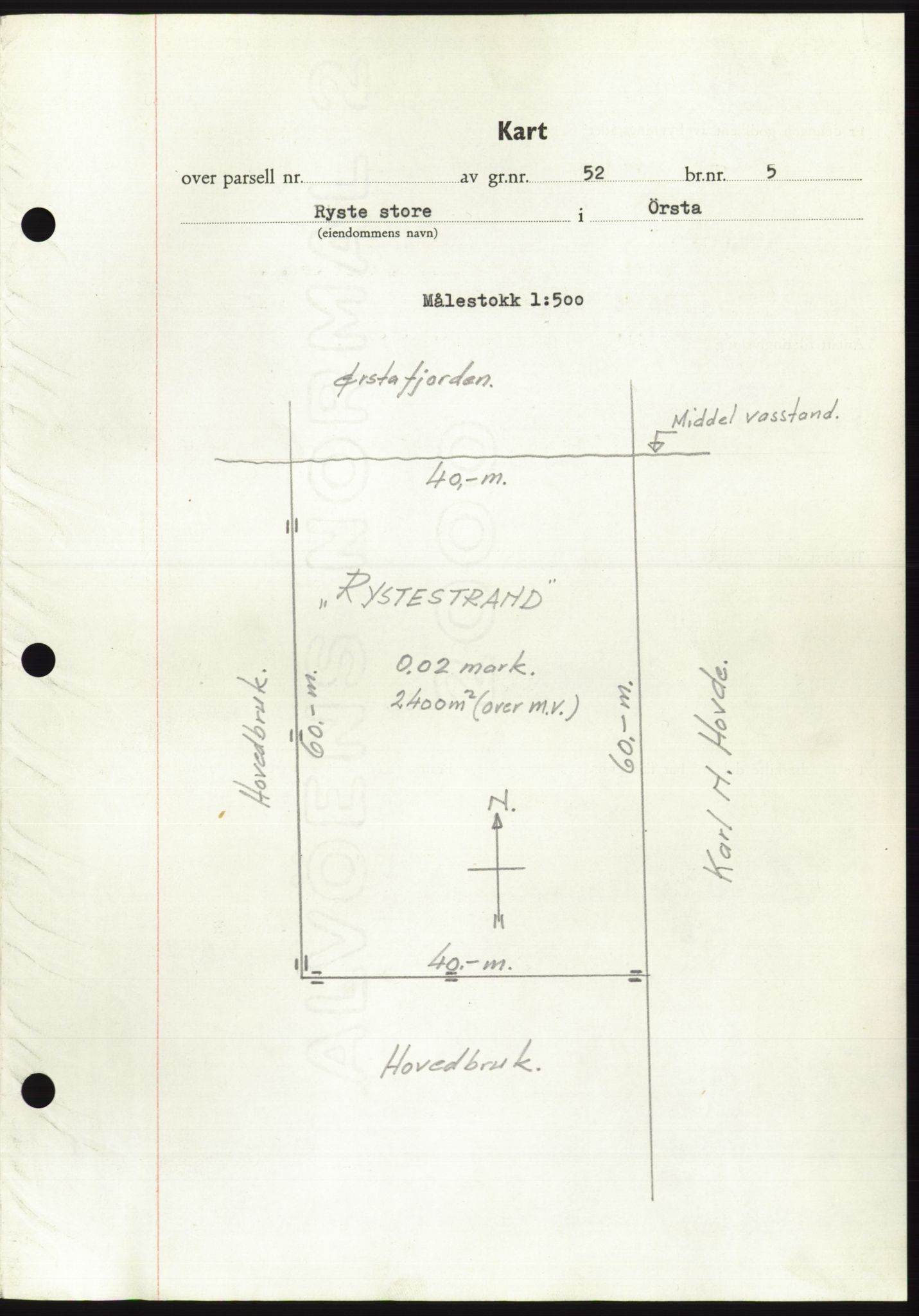 Søre Sunnmøre sorenskriveri, AV/SAT-A-4122/1/2/2C/L0099: Mortgage book no. 25A, 1954-1954, Diary no: : 2671/1954