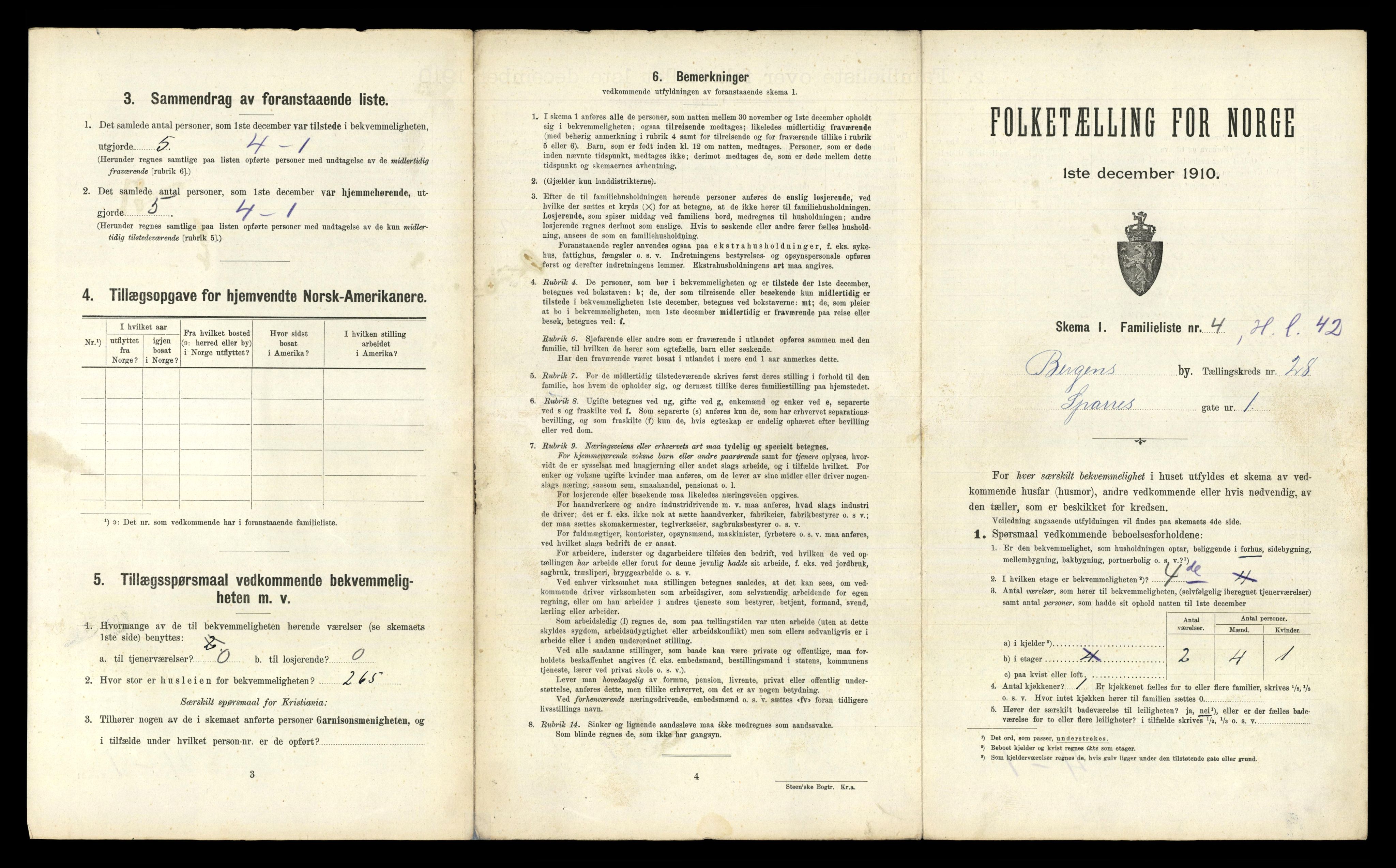 RA, 1910 census for Bergen, 1910, p. 9417