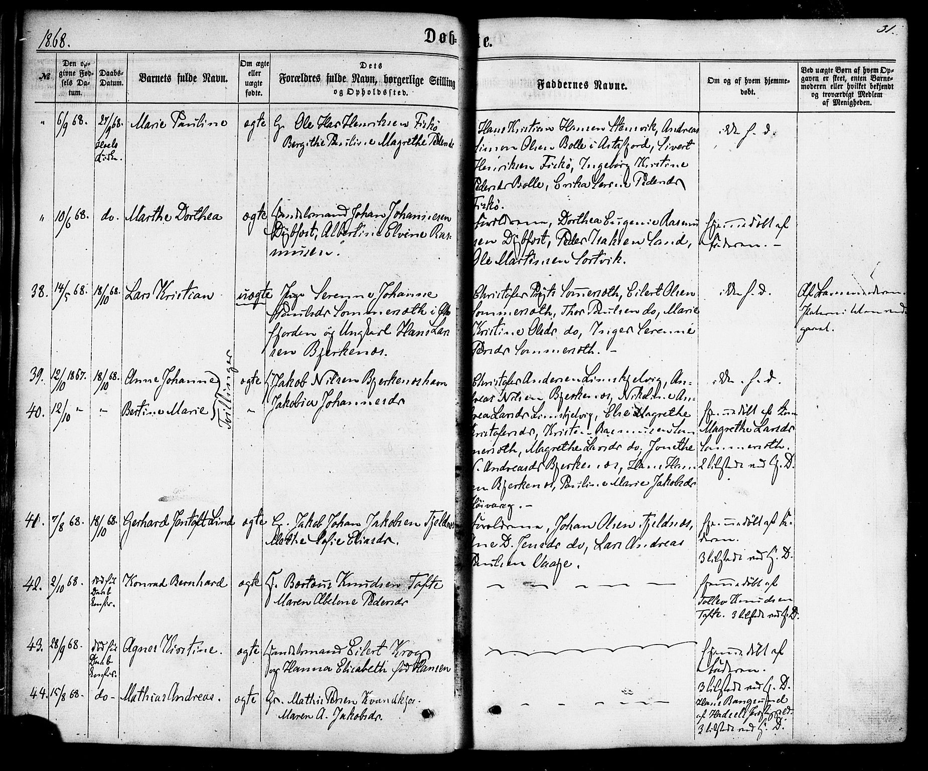 Ministerialprotokoller, klokkerbøker og fødselsregistre - Nordland, AV/SAT-A-1459/872/L1034: Parish register (official) no. 872A09, 1864-1884, p. 31