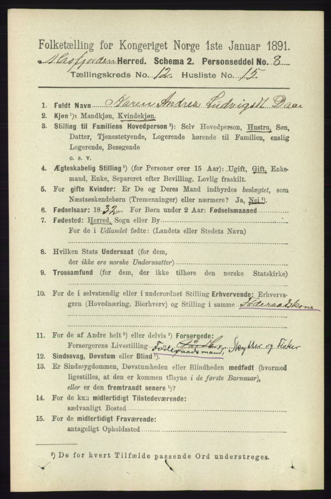 RA, 1891 census for 1266 Masfjorden, 1891, p. 2579