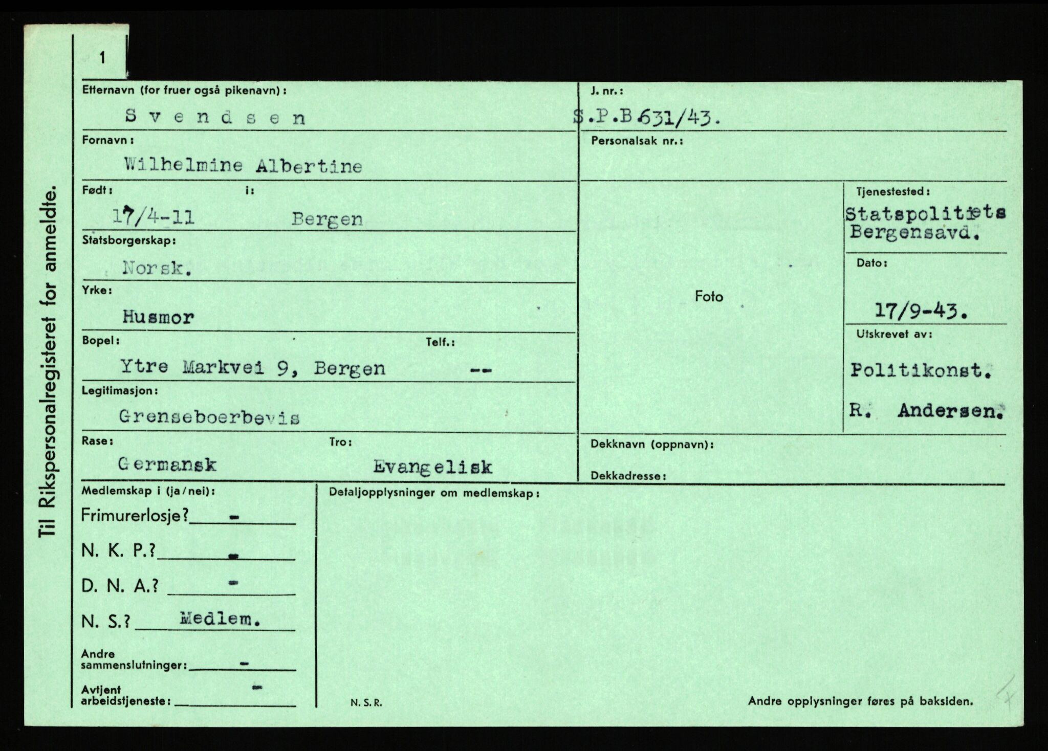 Statspolitiet - Hovedkontoret / Osloavdelingen, AV/RA-S-1329/C/Ca/L0015: Svea - Tøsse, 1943-1945, p. 452
