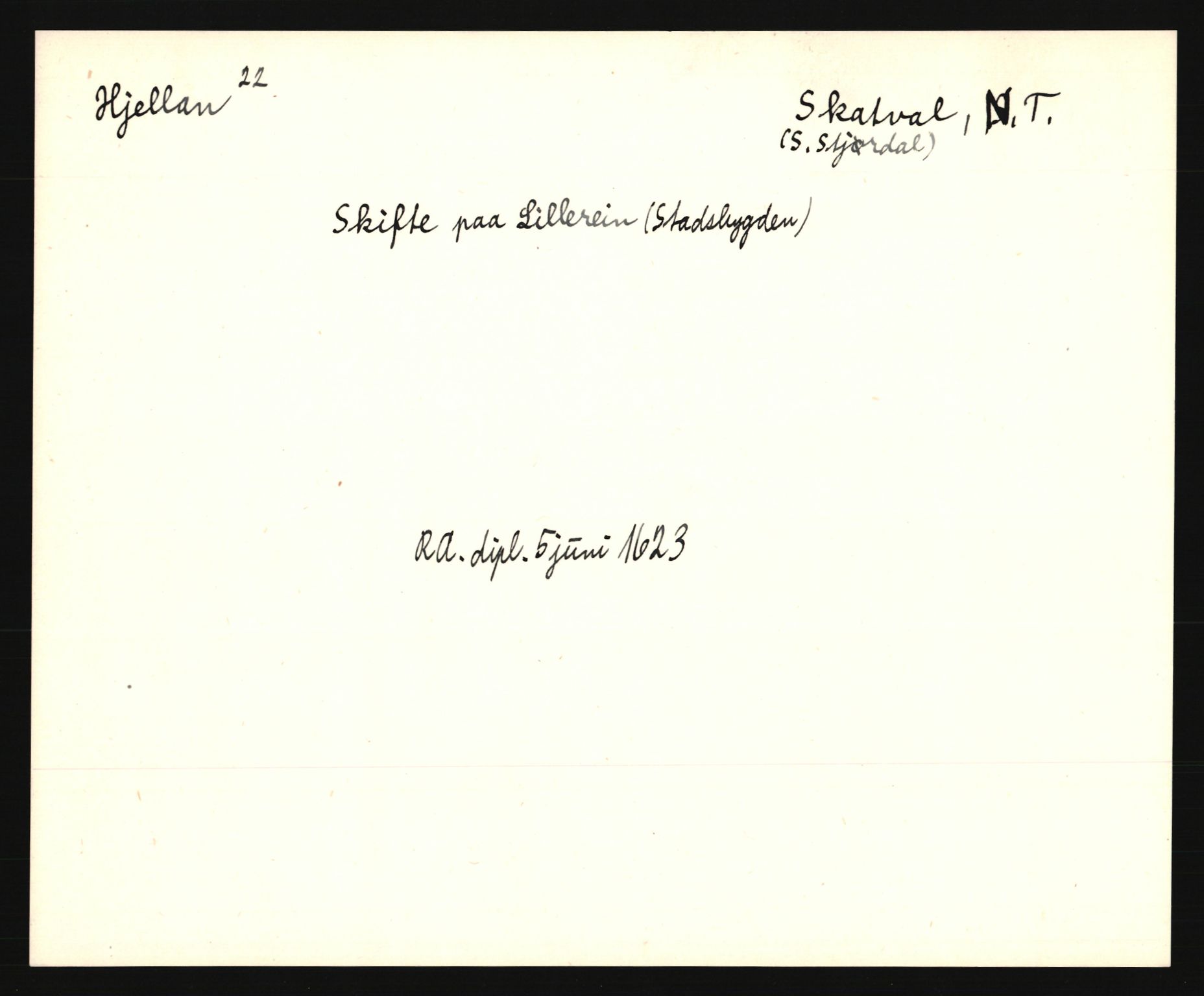 Riksarkivets diplomsamling, AV/RA-EA-5965/F35/F35e/L0033: Registreringssedler Nord-Trøndelag, 1400-1700, p. 17