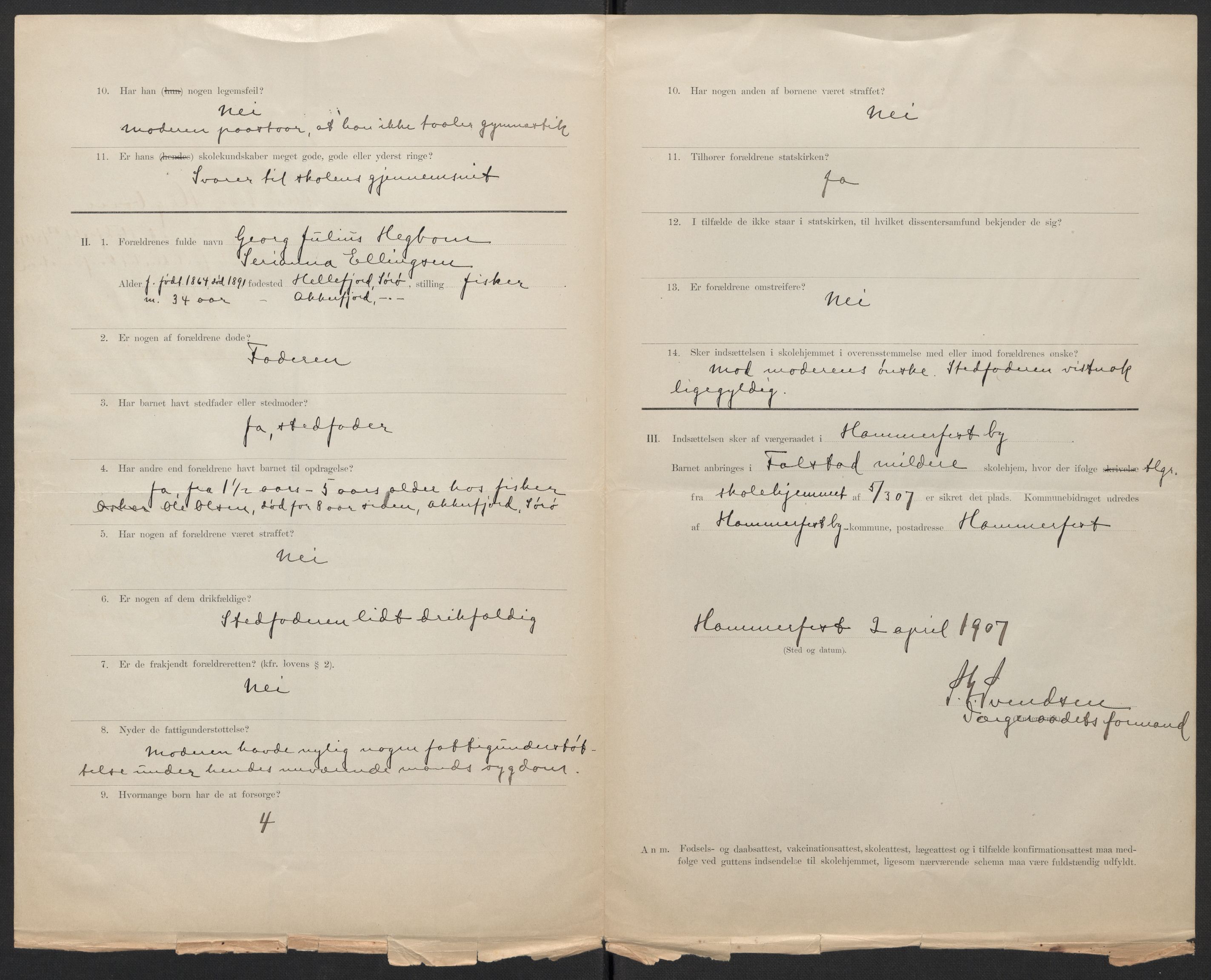 Falstad skolehjem, RA/S-1676/E/Eb/L0007: Elevmapper løpenr. 146-168, 1905-1911, p. 315