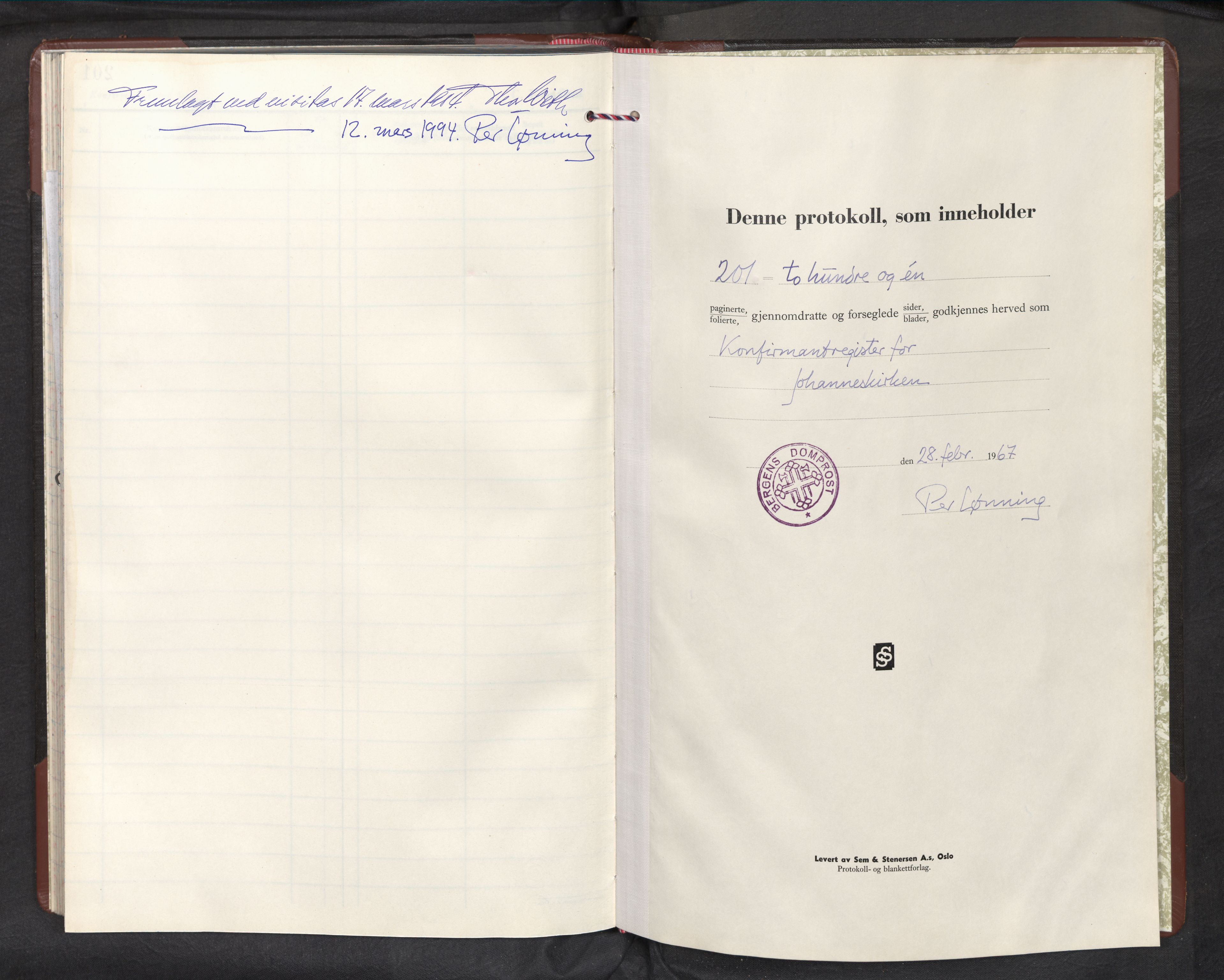 Johanneskirken sokneprestembete, AV/SAB-A-76001/H/Haa: Parish register (official) no. C 5, 1966-1997
