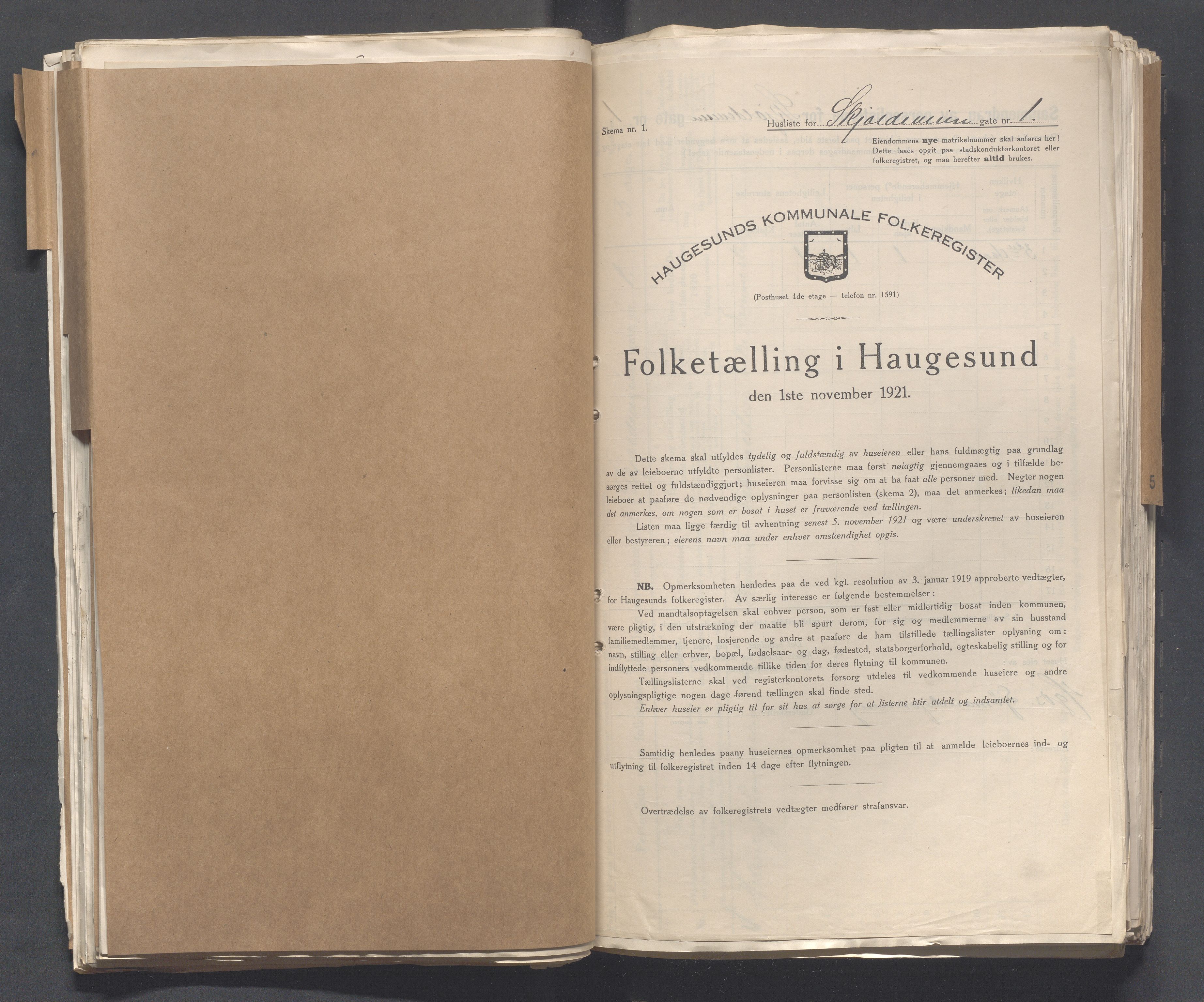 IKAR, Local census 1.11.1921 for Haugesund, 1921, p. 3987