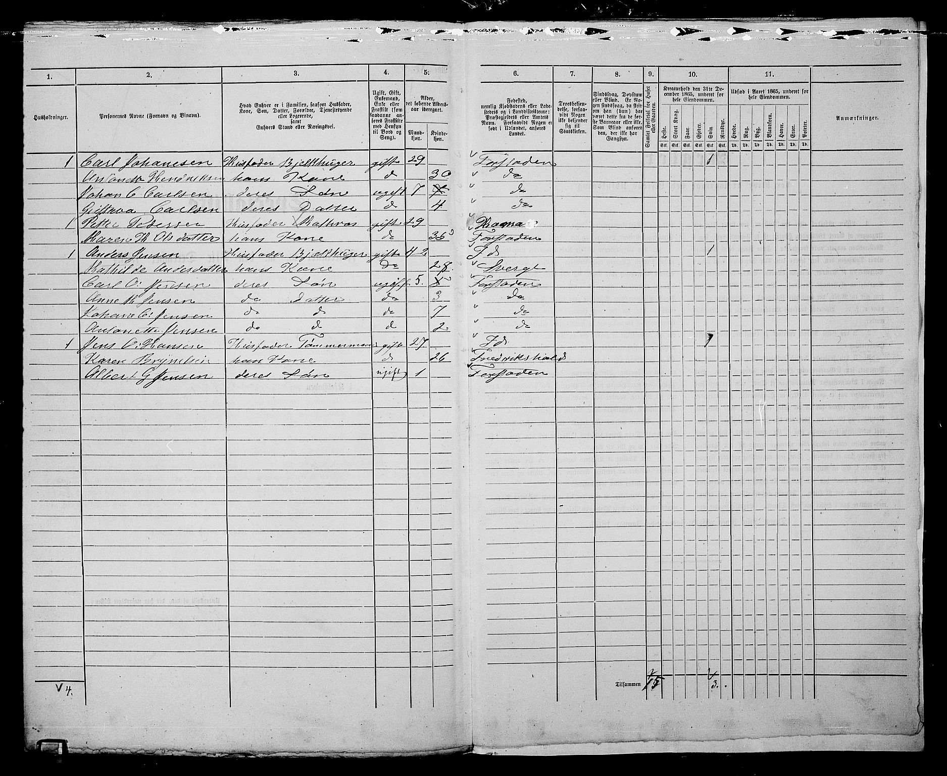 RA, 1865 census for Fredrikstad/Fredrikstad, 1865, p. 425