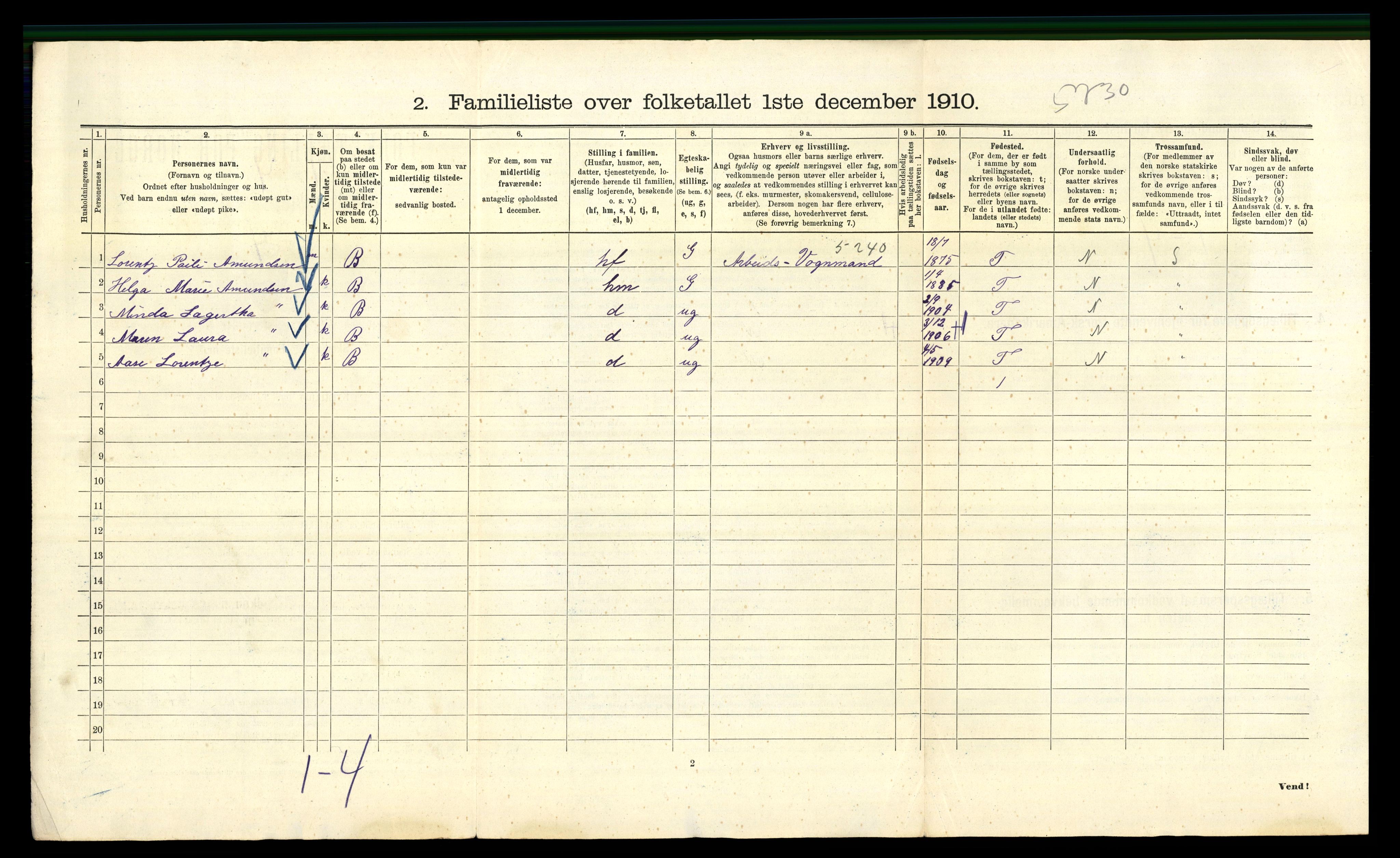 RA, 1910 census for Kristiania, 1910, p. 124690