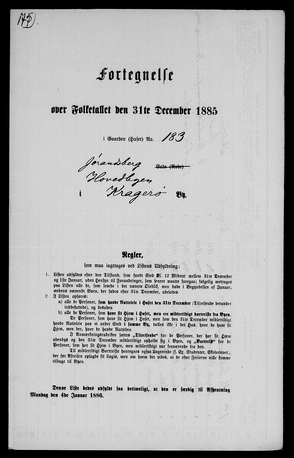SAKO, 1885 census for 0801 Kragerø, 1885, p. 1380