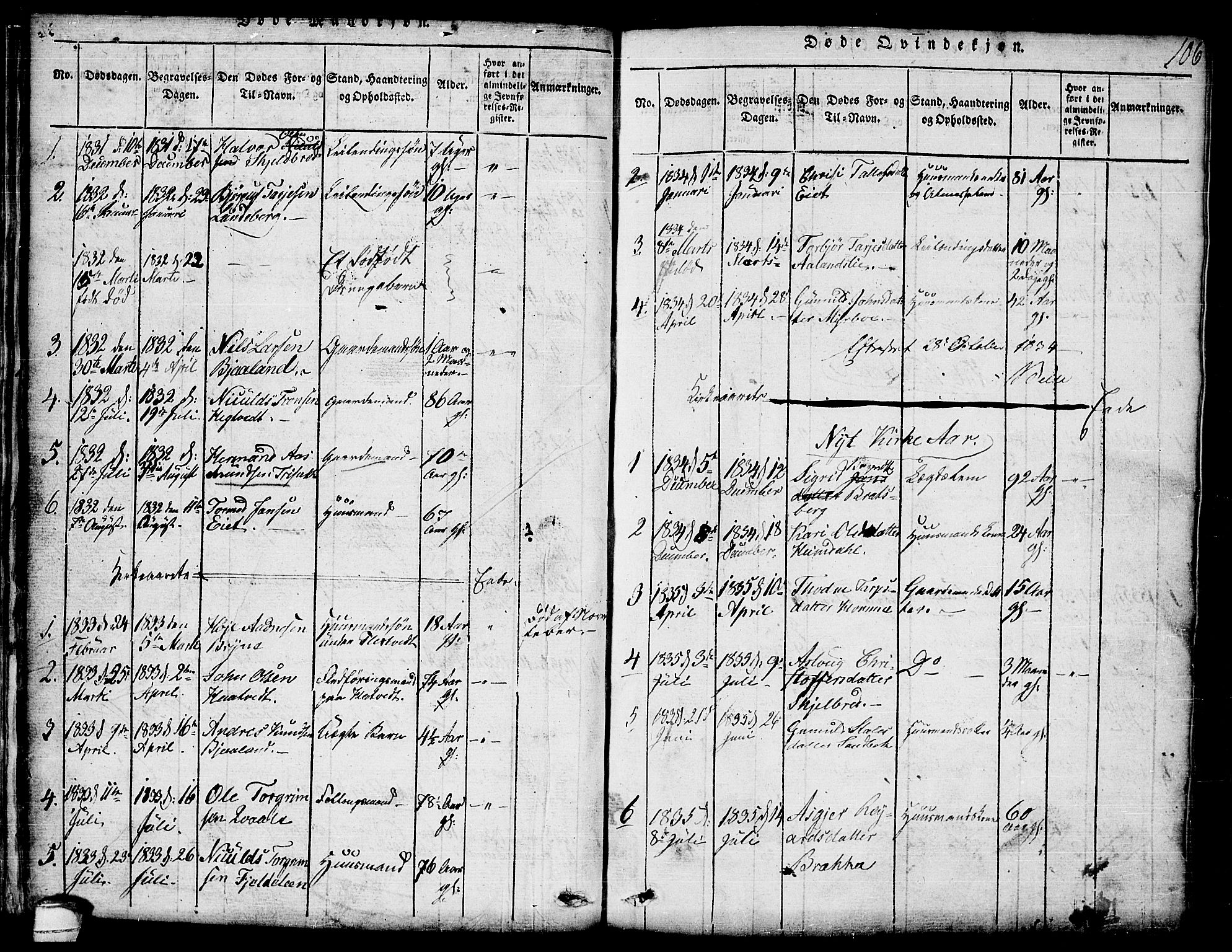 Lårdal kirkebøker, SAKO/A-284/G/Ga/L0001: Parish register (copy) no. I 1, 1815-1861, p. 106