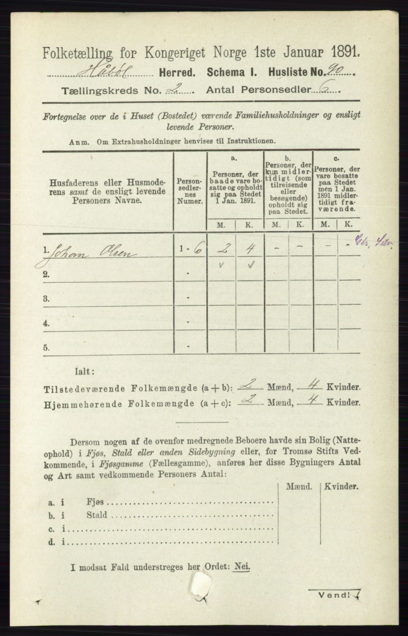 RA, 1891 census for 0138 Hobøl, 1891, p. 1022