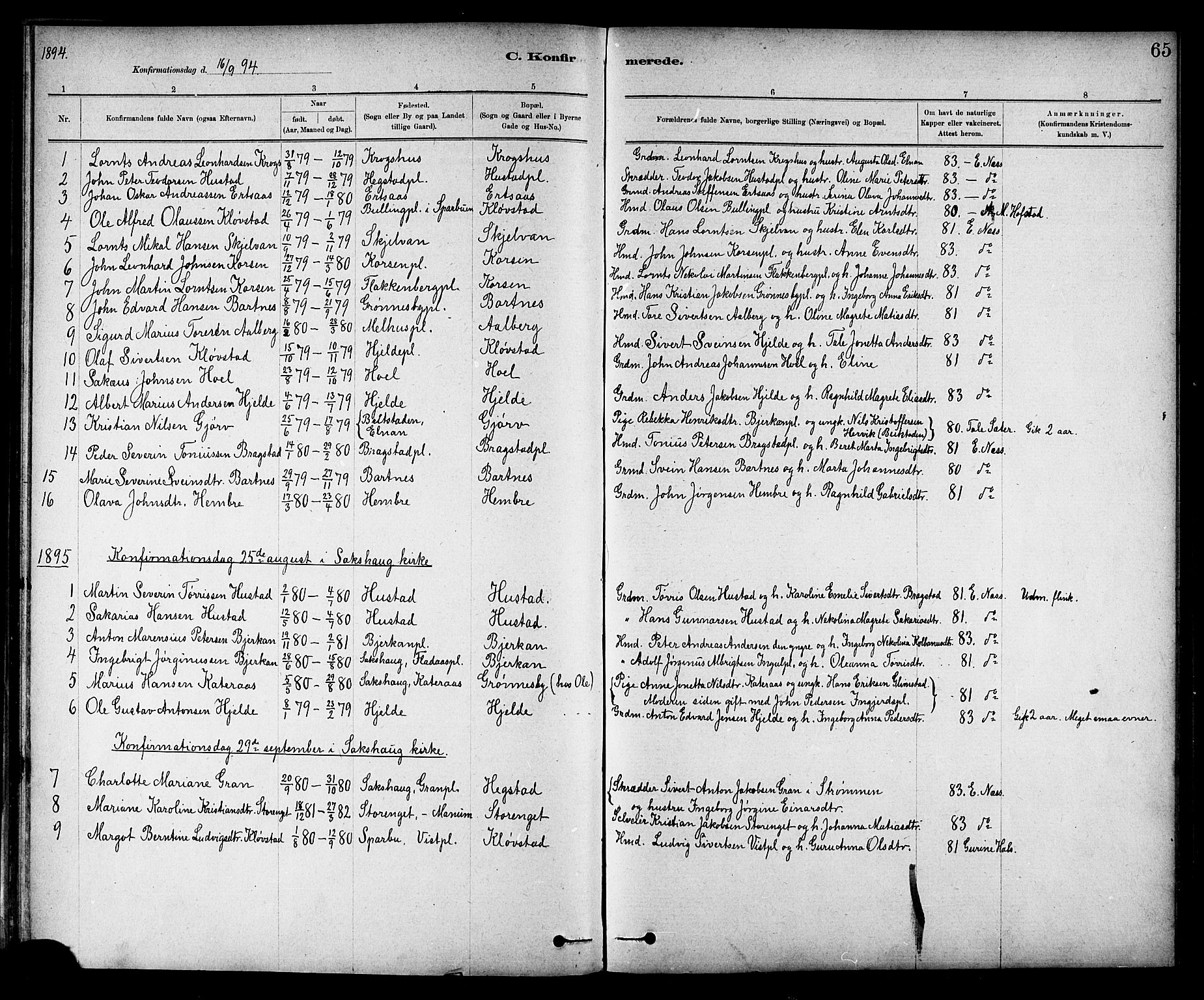 Ministerialprotokoller, klokkerbøker og fødselsregistre - Nord-Trøndelag, SAT/A-1458/732/L0318: Parish register (copy) no. 732C02, 1881-1911, p. 65
