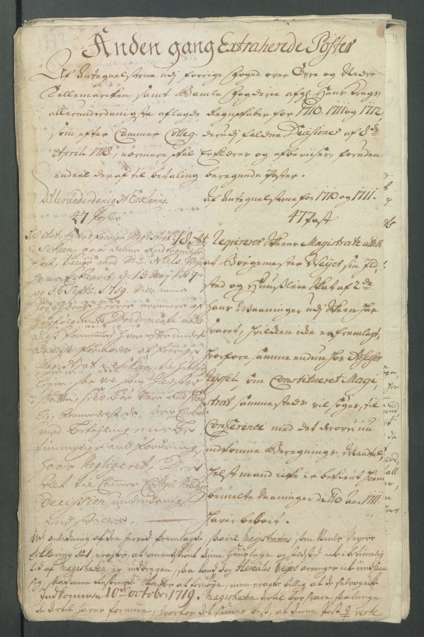 Rentekammeret inntil 1814, Reviderte regnskaper, Fogderegnskap, RA/EA-4092/R36/L2123: Fogderegnskap Øvre og Nedre Telemark og Bamble, 1712, p. 474