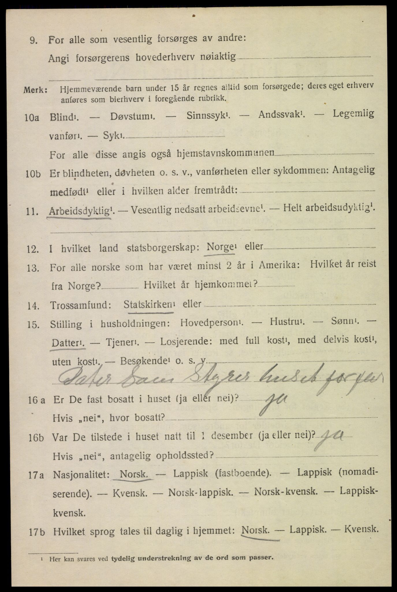 SAT, 1920 census for Hadsel, 1920, p. 20029