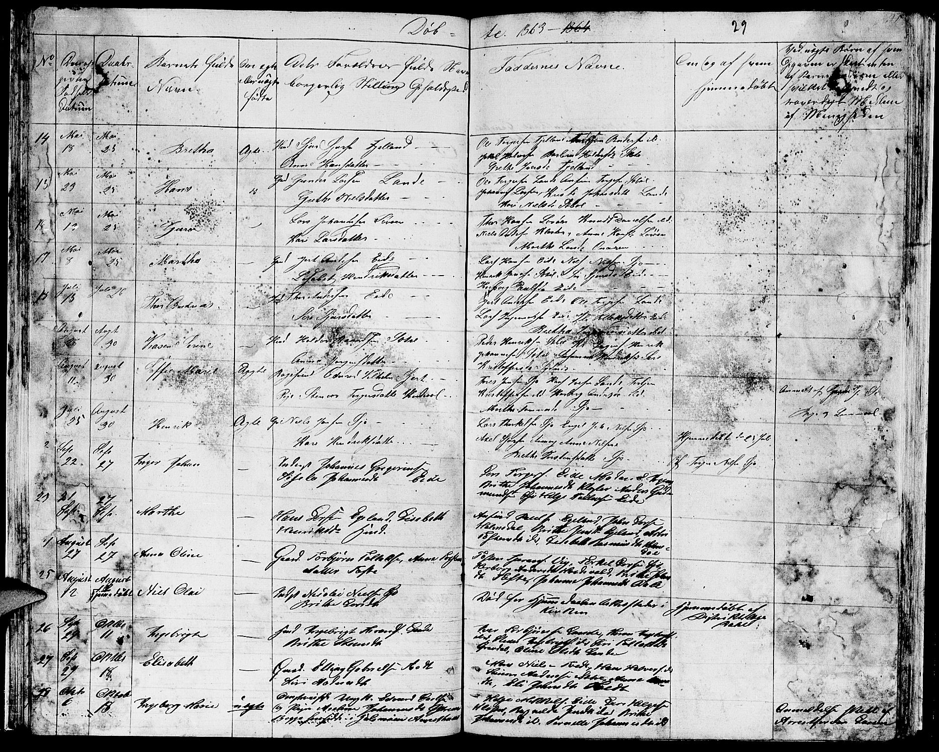 Fjelberg sokneprestembete, SAB/A-75201/H/Hab: Parish register (copy) no. B 2, 1854-1868, p. 29