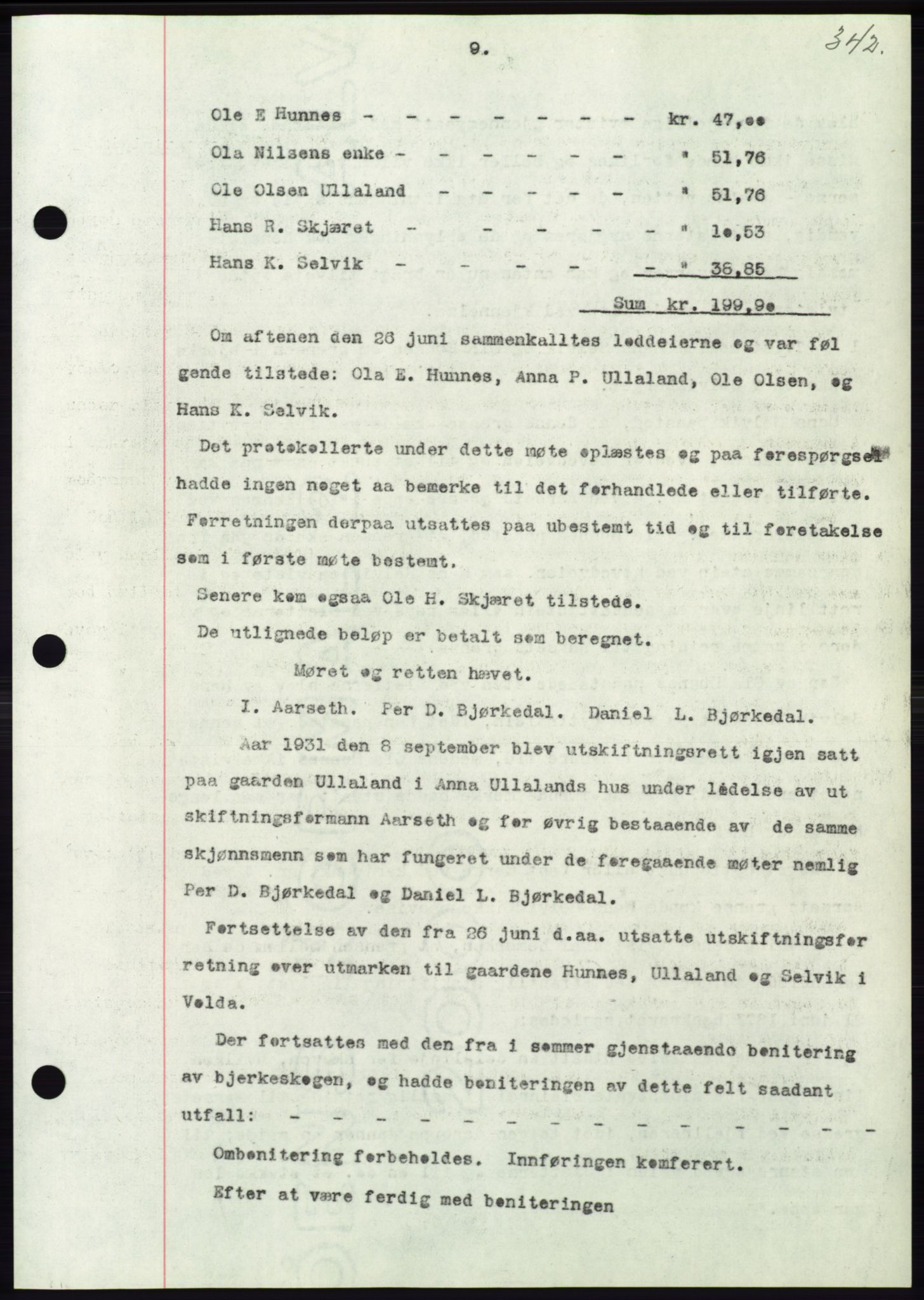 Søre Sunnmøre sorenskriveri, AV/SAT-A-4122/1/2/2C/L0062: Mortgage book no. 56, 1936-1937, Diary no: : 229/1937