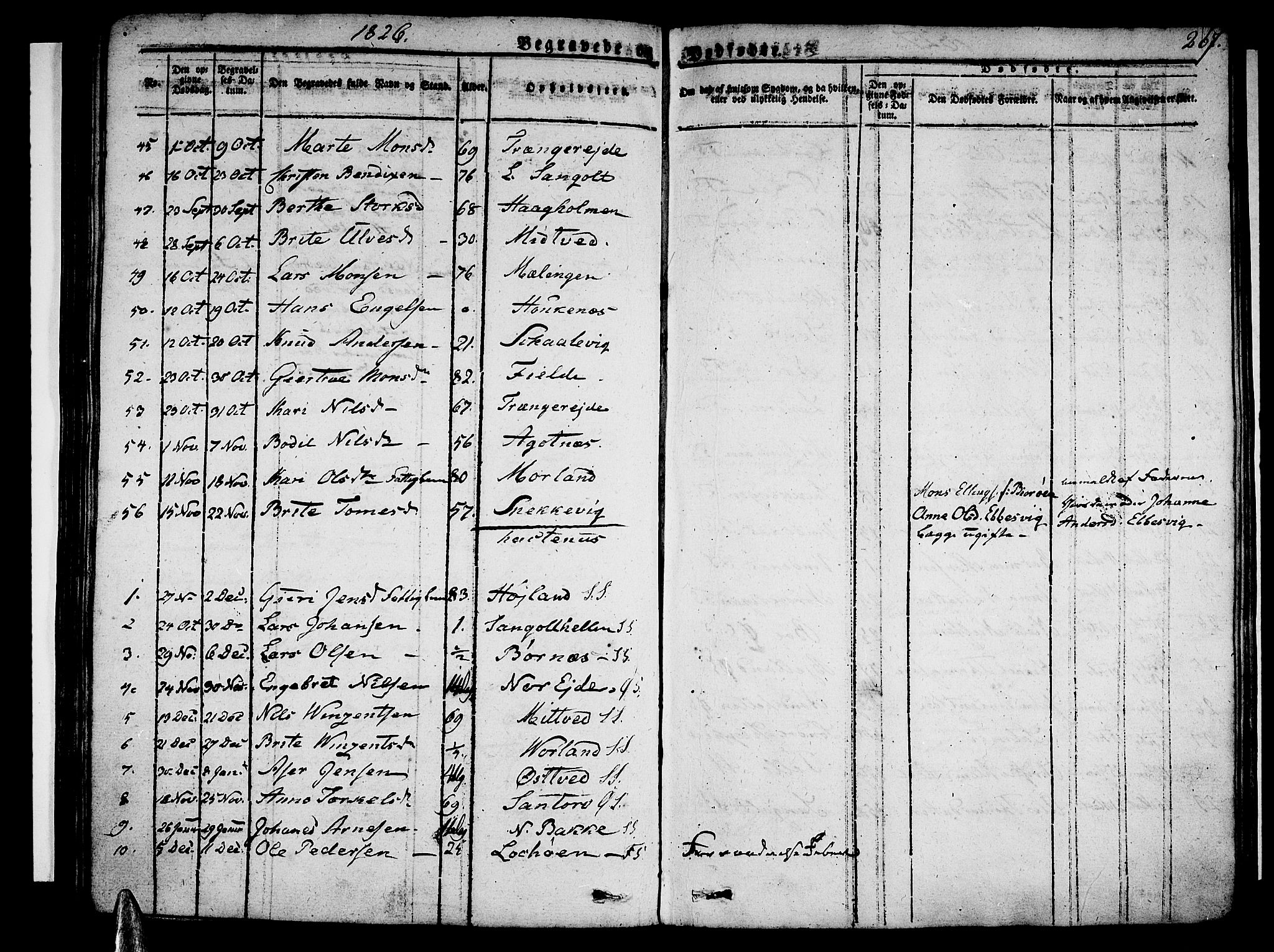 Sund sokneprestembete, SAB/A-99930: Parish register (official) no. A 12, 1825-1835, p. 267