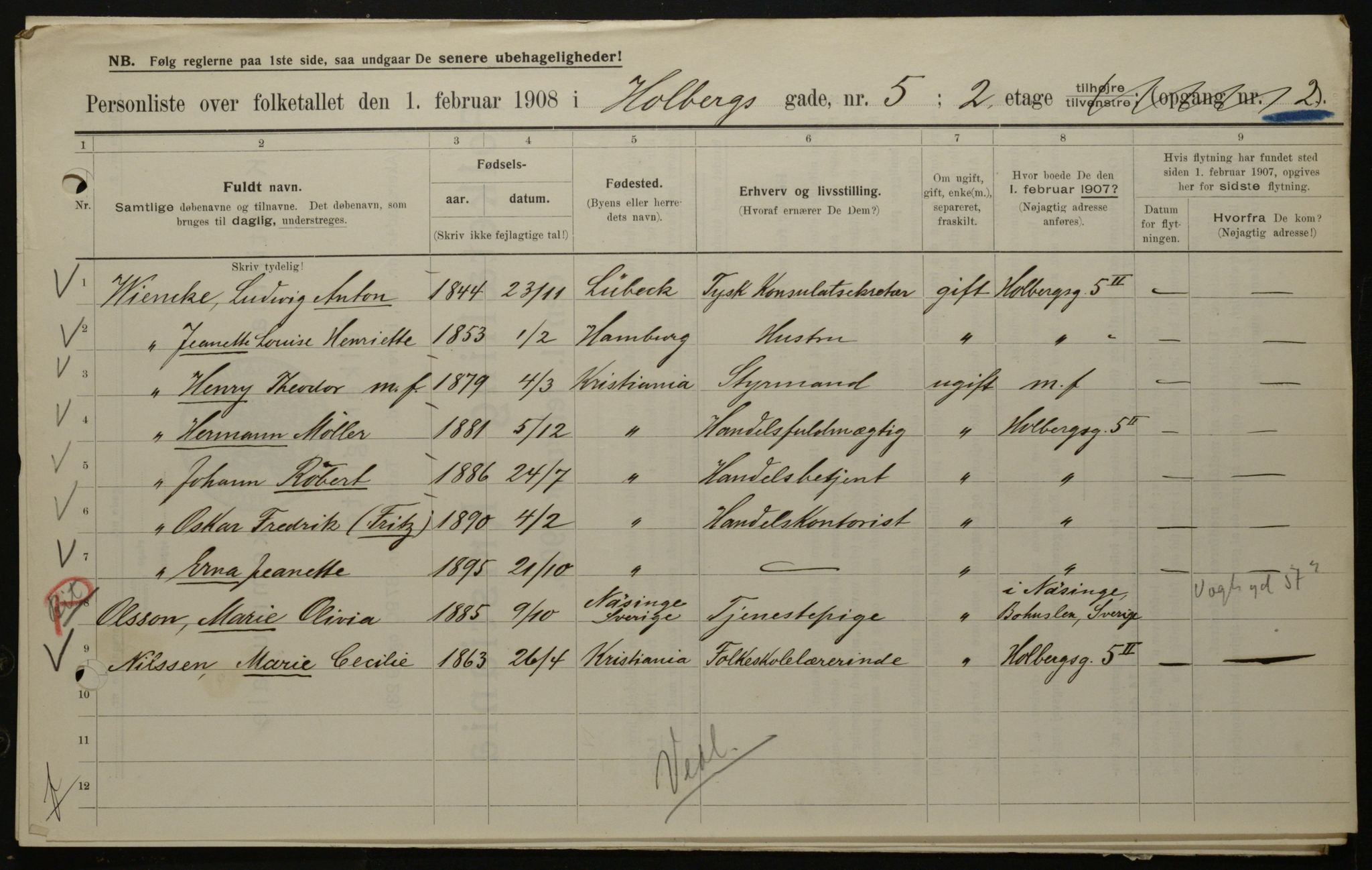 OBA, Municipal Census 1908 for Kristiania, 1908, p. 36229