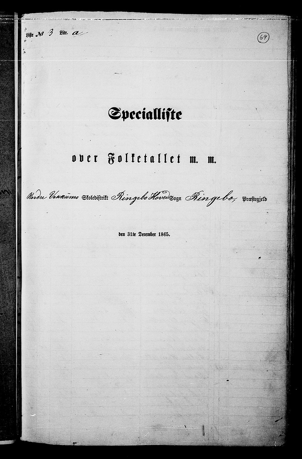 RA, 1865 census for Ringebu, 1865, p. 56