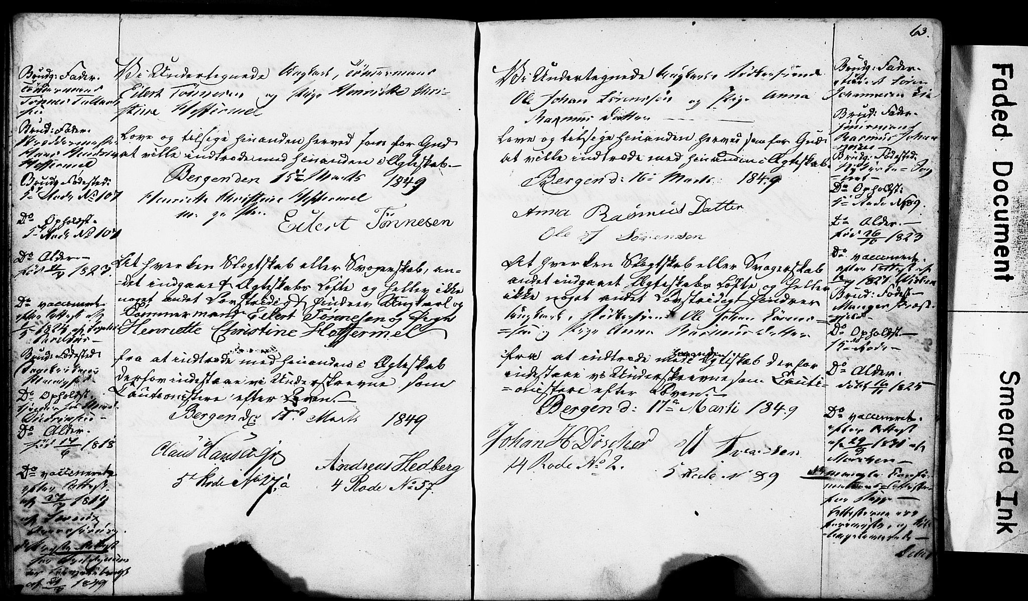 Domkirken sokneprestembete, AV/SAB-A-74801: Best man's statements no. II.5.4, 1845-1852, p. 63