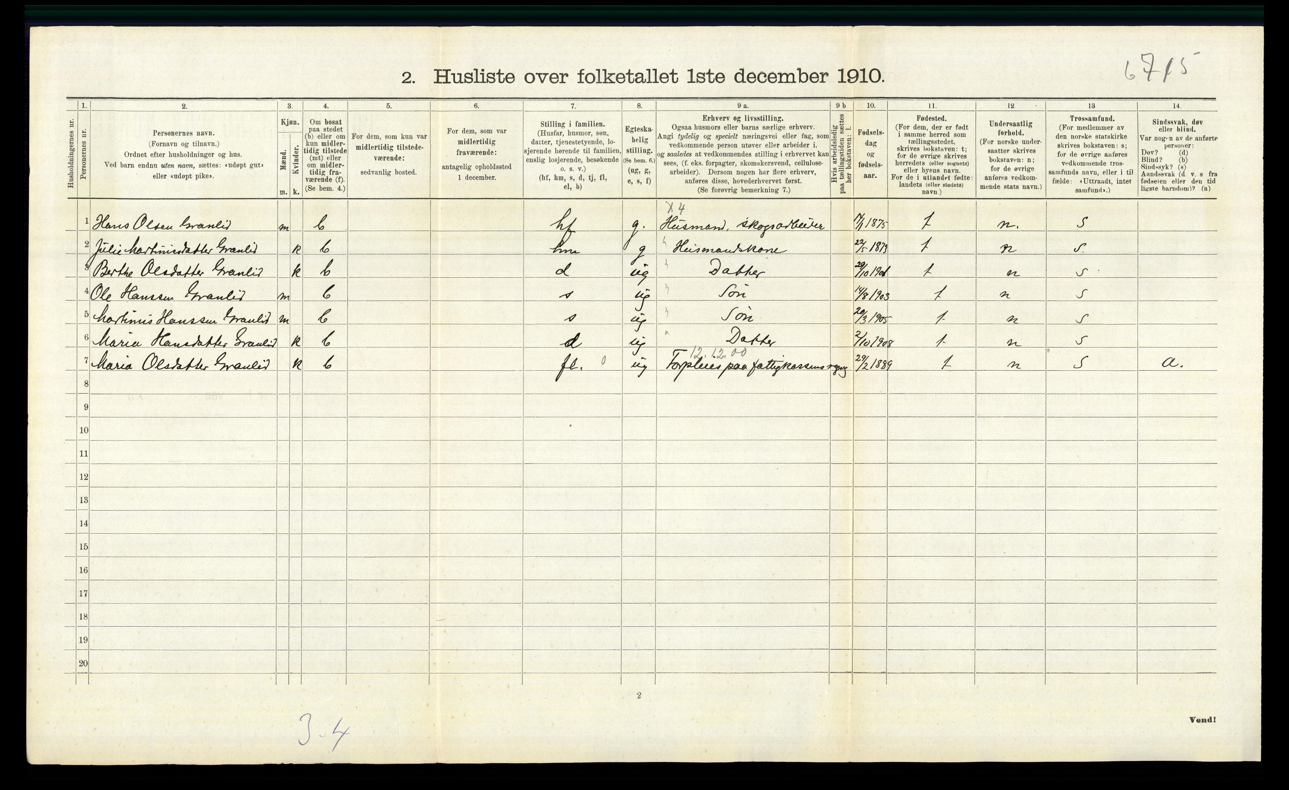 RA, 1910 census for Nord-Odal, 1910, p. 344