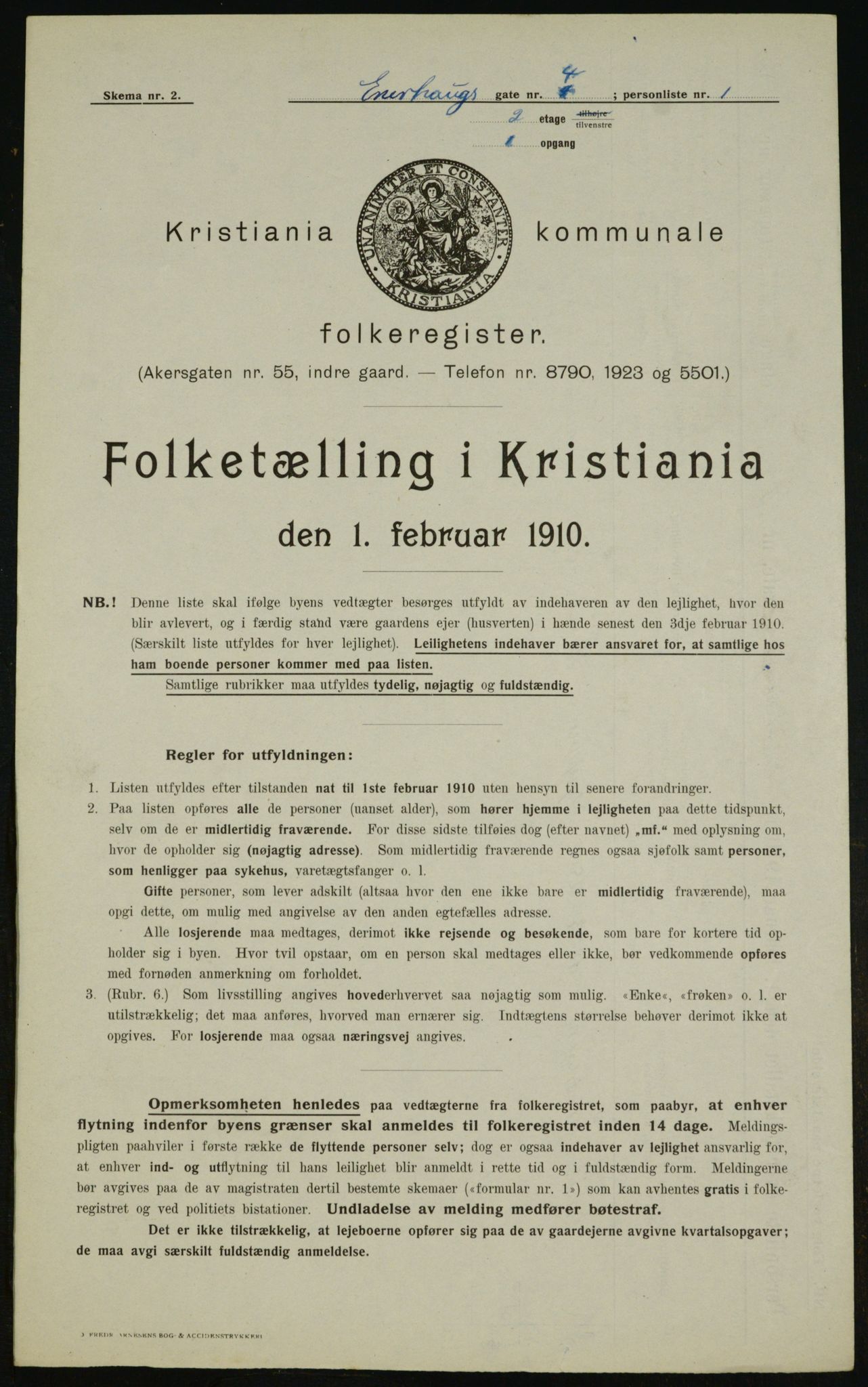 OBA, Municipal Census 1910 for Kristiania, 1910, p. 19698