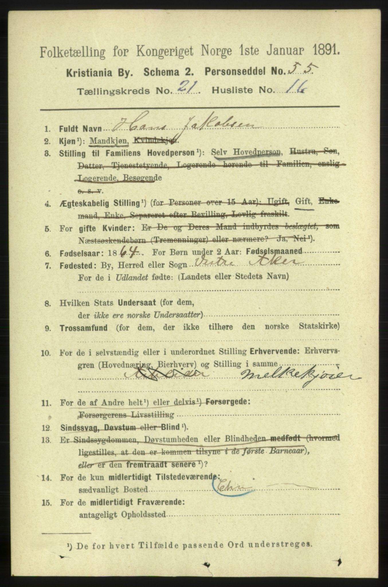 RA, 1891 census for 0301 Kristiania, 1891, p. 10835