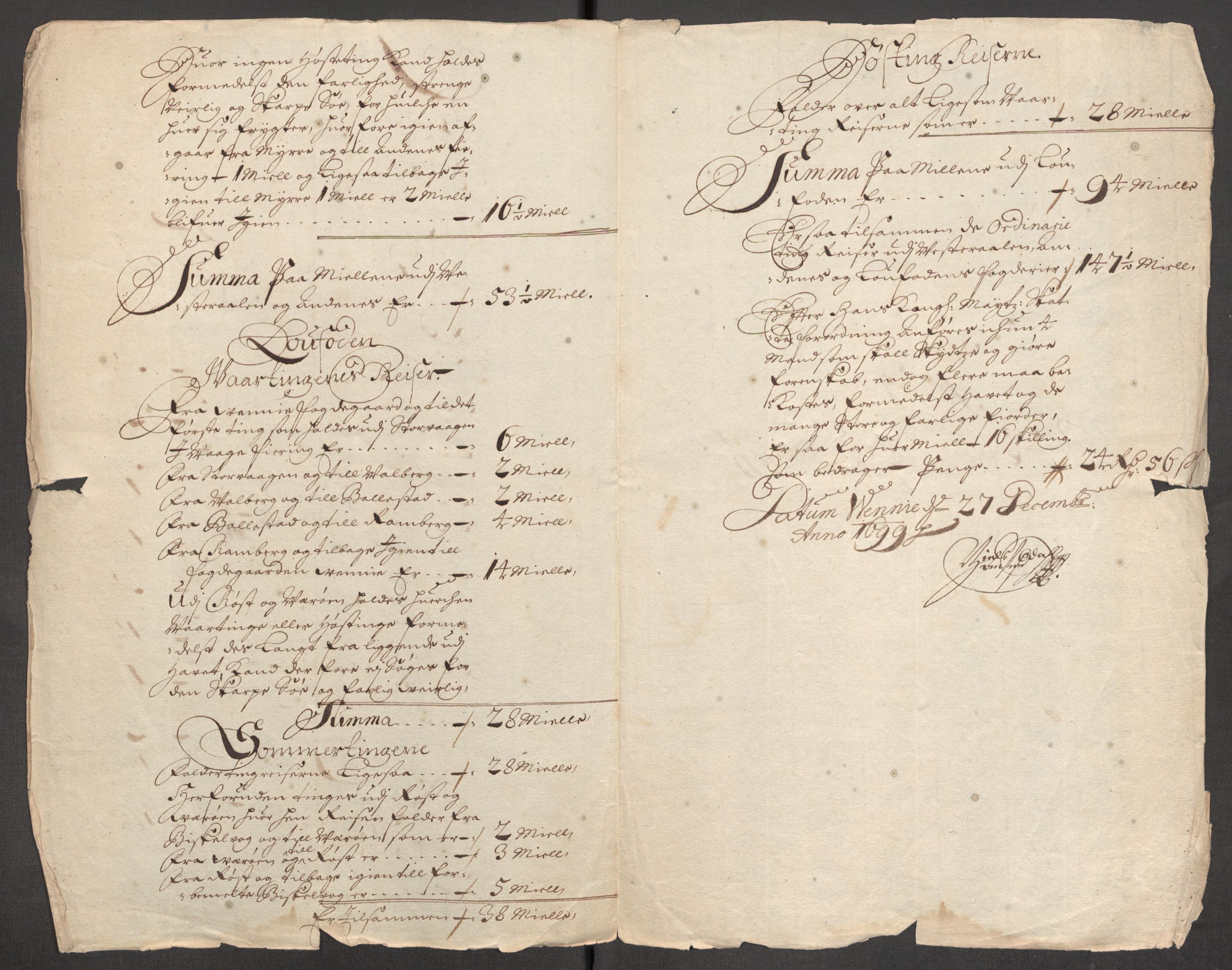 Rentekammeret inntil 1814, Reviderte regnskaper, Fogderegnskap, AV/RA-EA-4092/R67/L4678: Fogderegnskap Vesterålen, Andenes og Lofoten, 1696-1708, p. 324