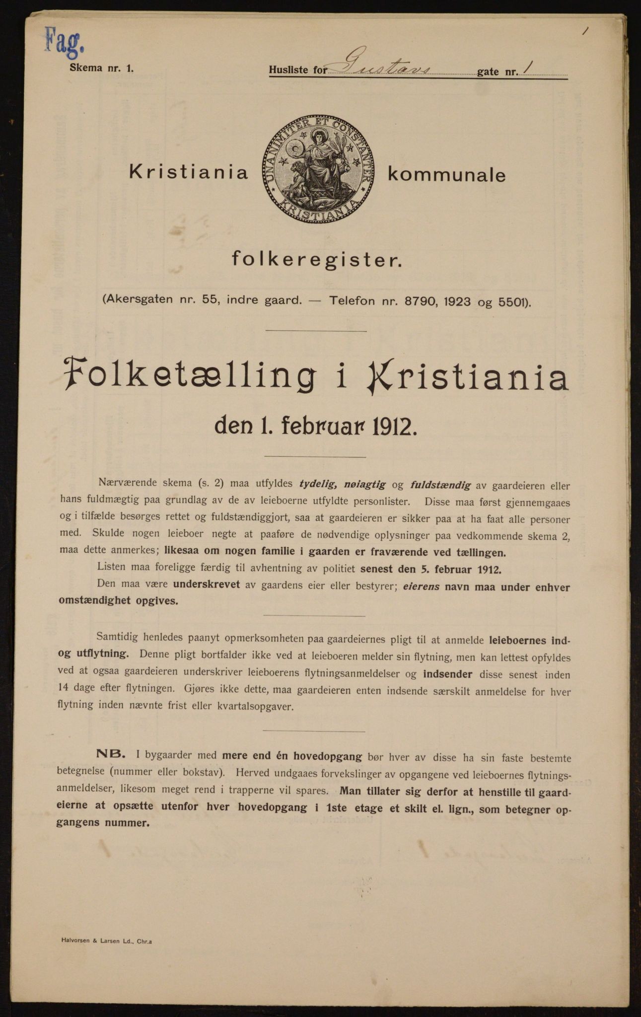 OBA, Municipal Census 1912 for Kristiania, 1912, p. 32446