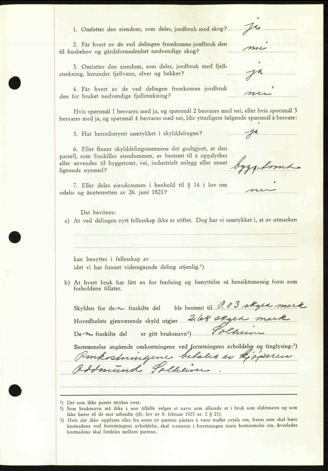 Romsdal sorenskriveri, AV/SAT-A-4149/1/2/2C: Mortgage book no. A24, 1947-1947, Diary no: : 2693/1947