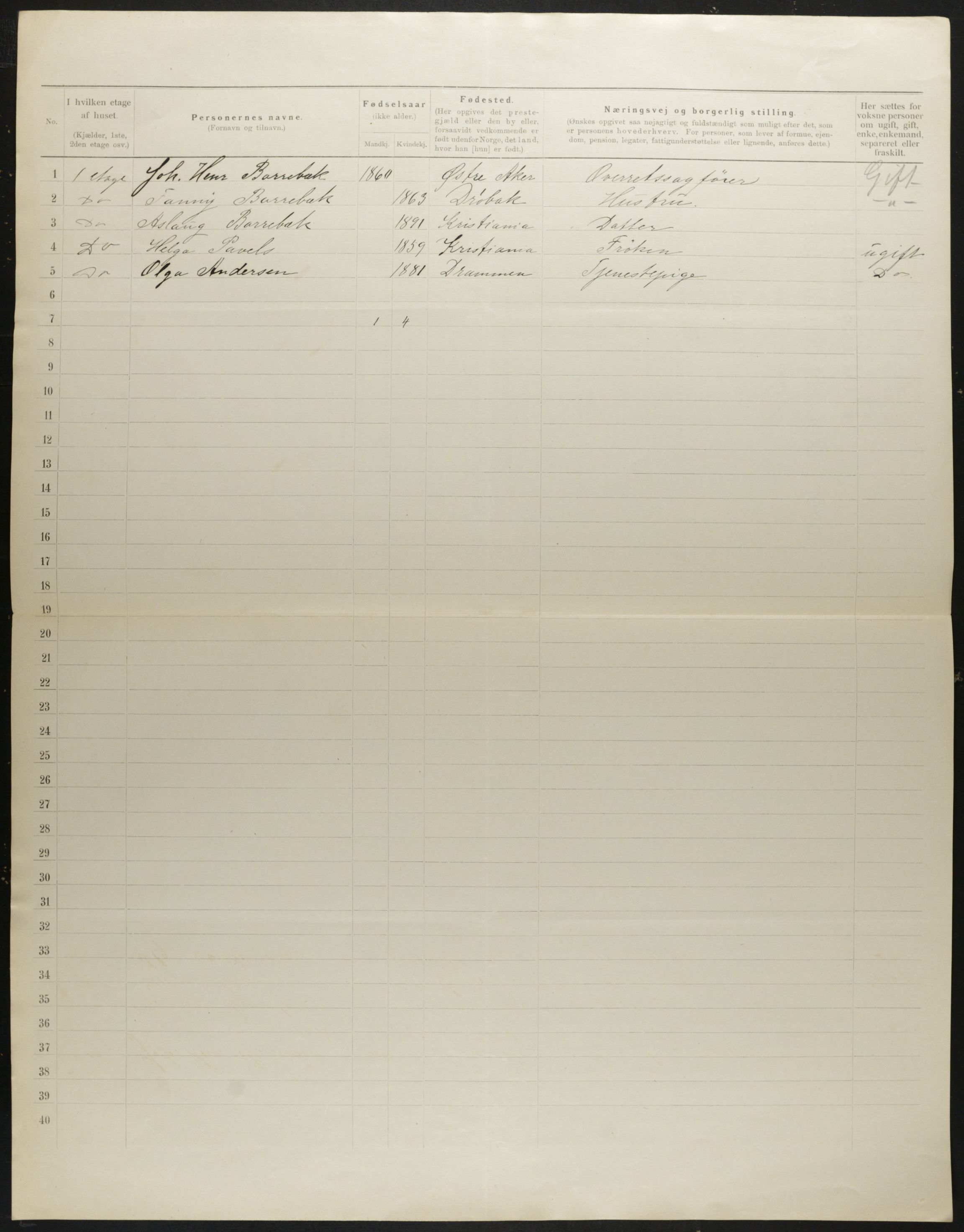 OBA, Municipal Census 1901 for Kristiania, 1901, p. 306