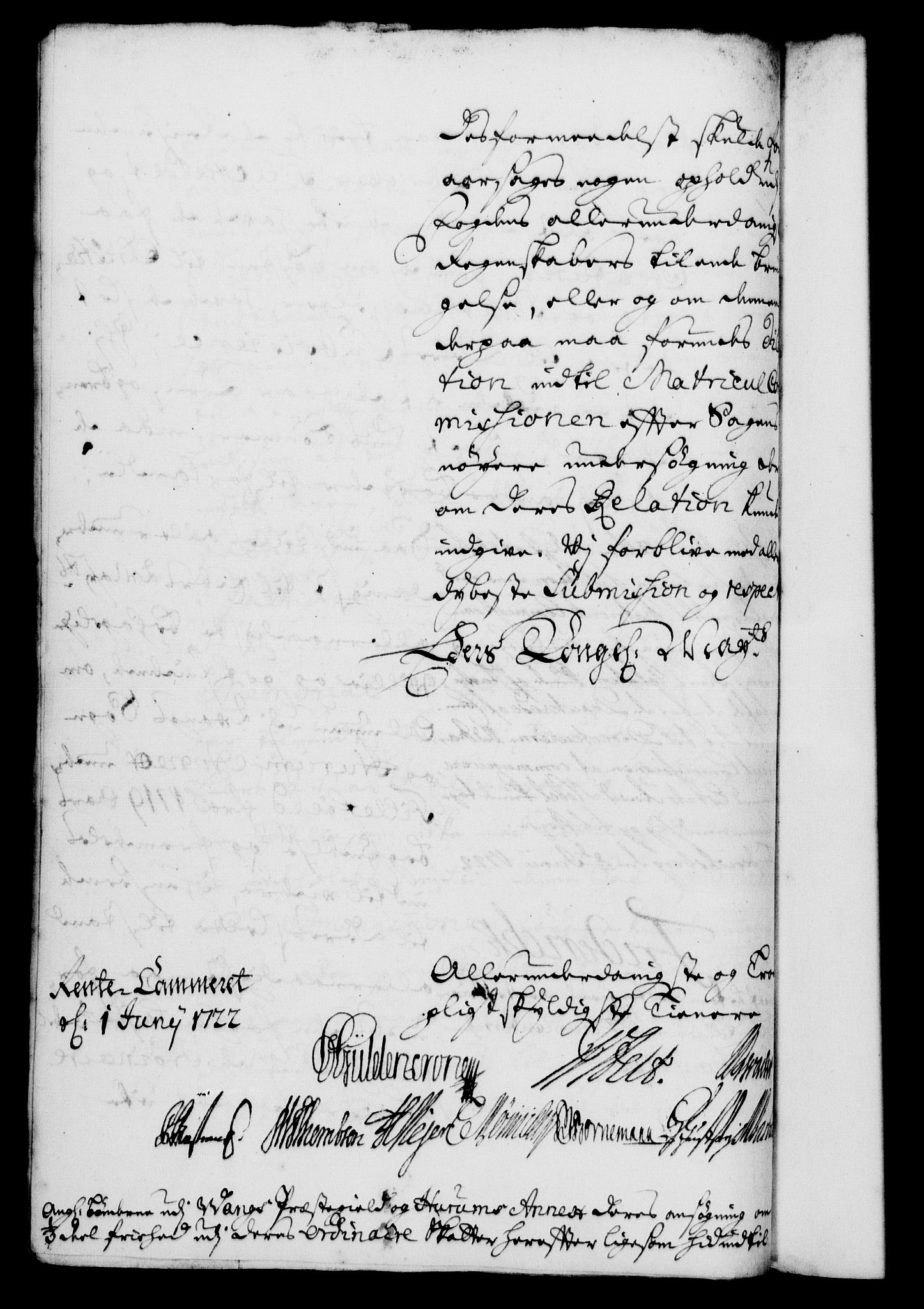 Rentekammeret, Kammerkanselliet, RA/EA-3111/G/Gf/Gfa/L0005: Norsk relasjons- og resolusjonsprotokoll (merket RK 52.5), 1722, p. 365