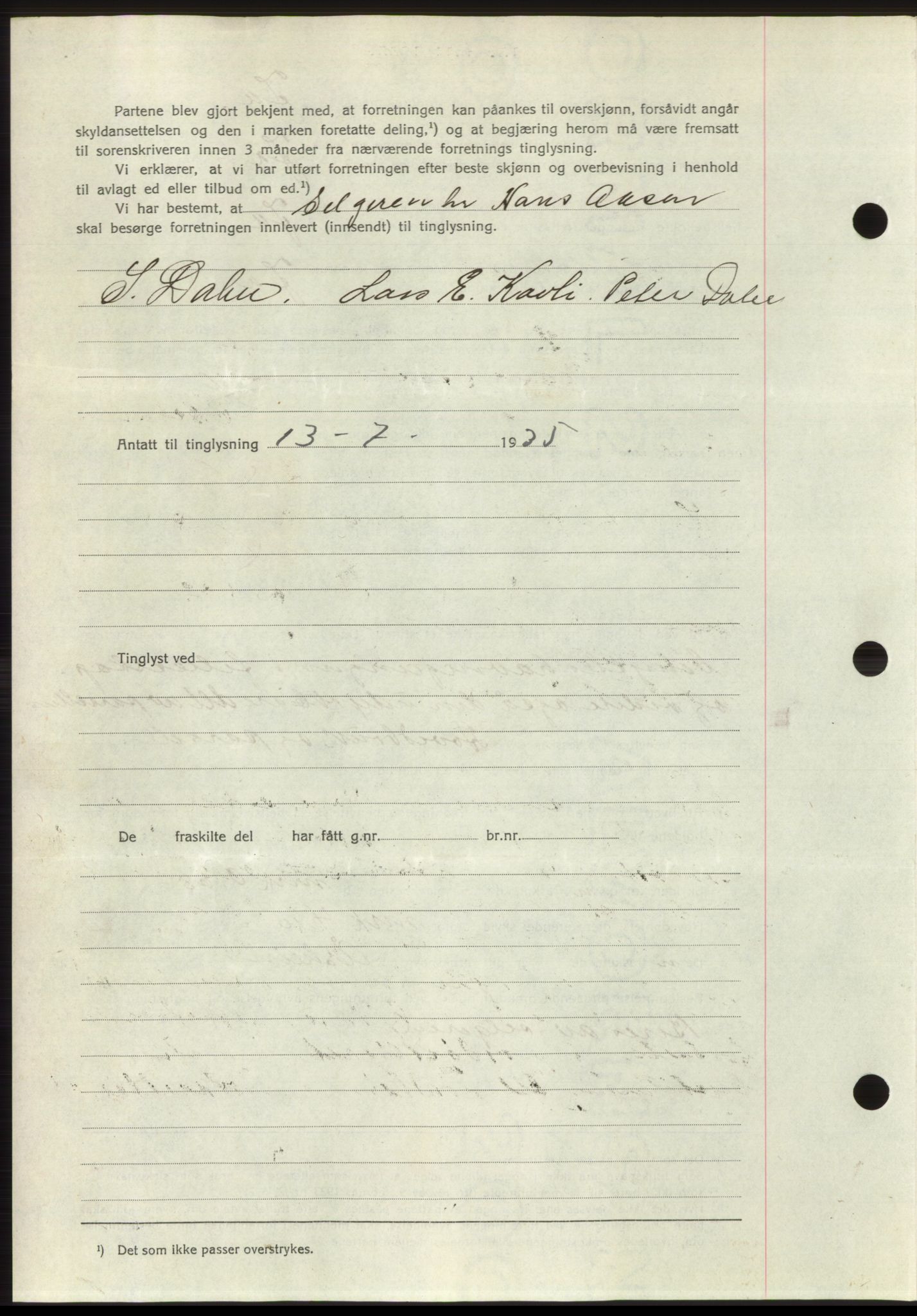 Romsdal sorenskriveri, AV/SAT-A-4149/1/2/2C/L0067: Mortgage book no. 61, 1935-1935, Deed date: 15.07.1935