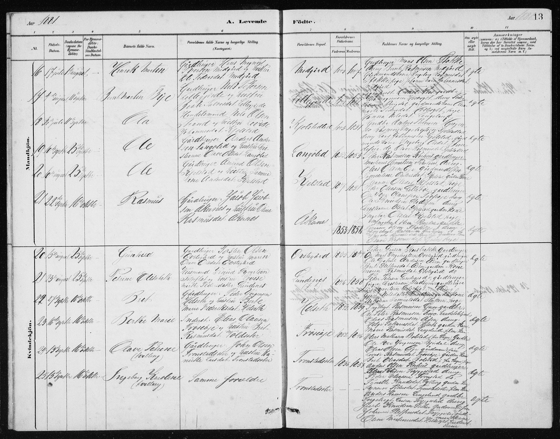 Ministerialprotokoller, klokkerbøker og fødselsregistre - Møre og Romsdal, AV/SAT-A-1454/517/L0230: Parish register (copy) no. 517C03, 1879-1912, p. 13
