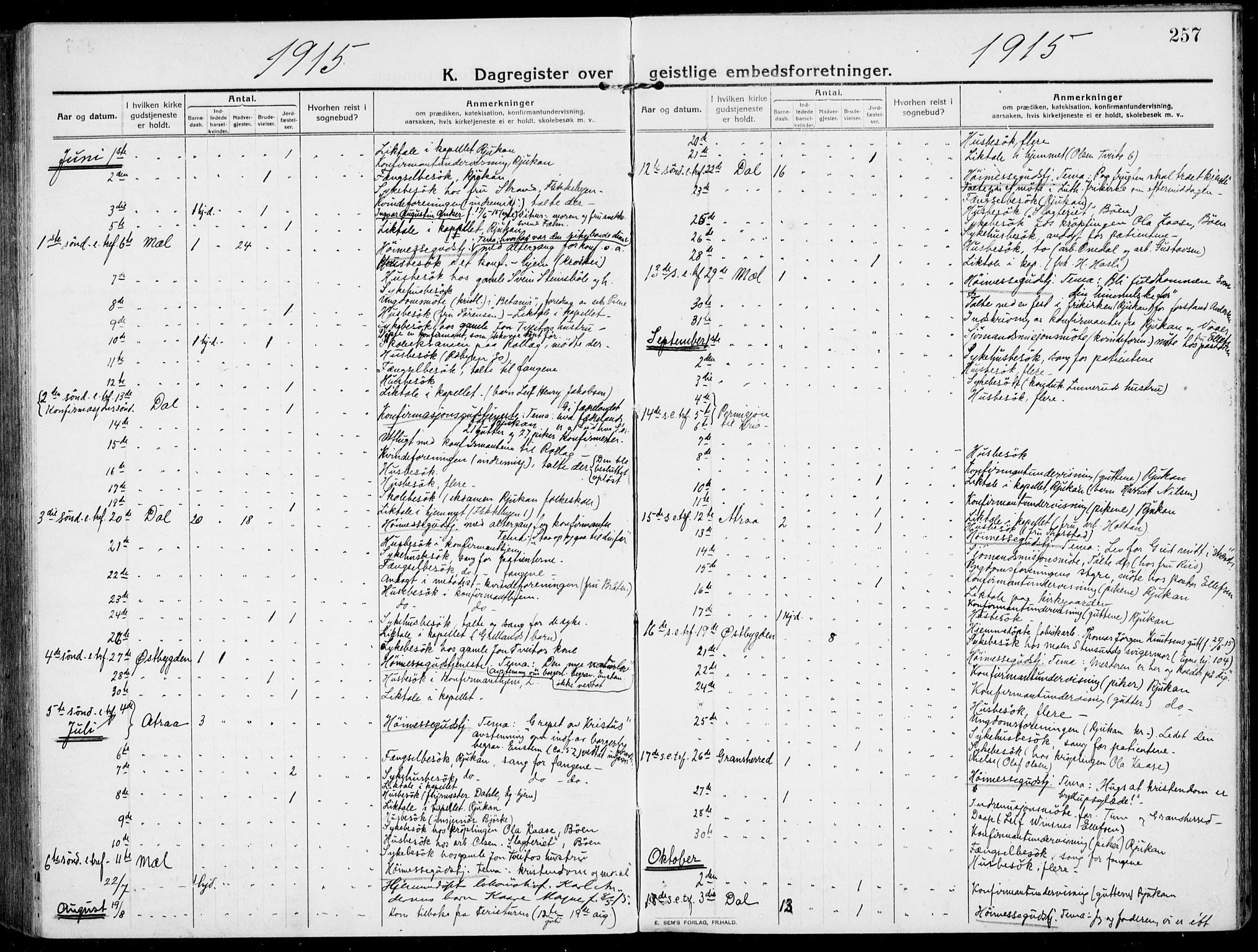 Rjukan kirkebøker, AV/SAKO-A-294/F/Fa/L0002: Parish register (official) no. 2, 1912-1917, p. 257