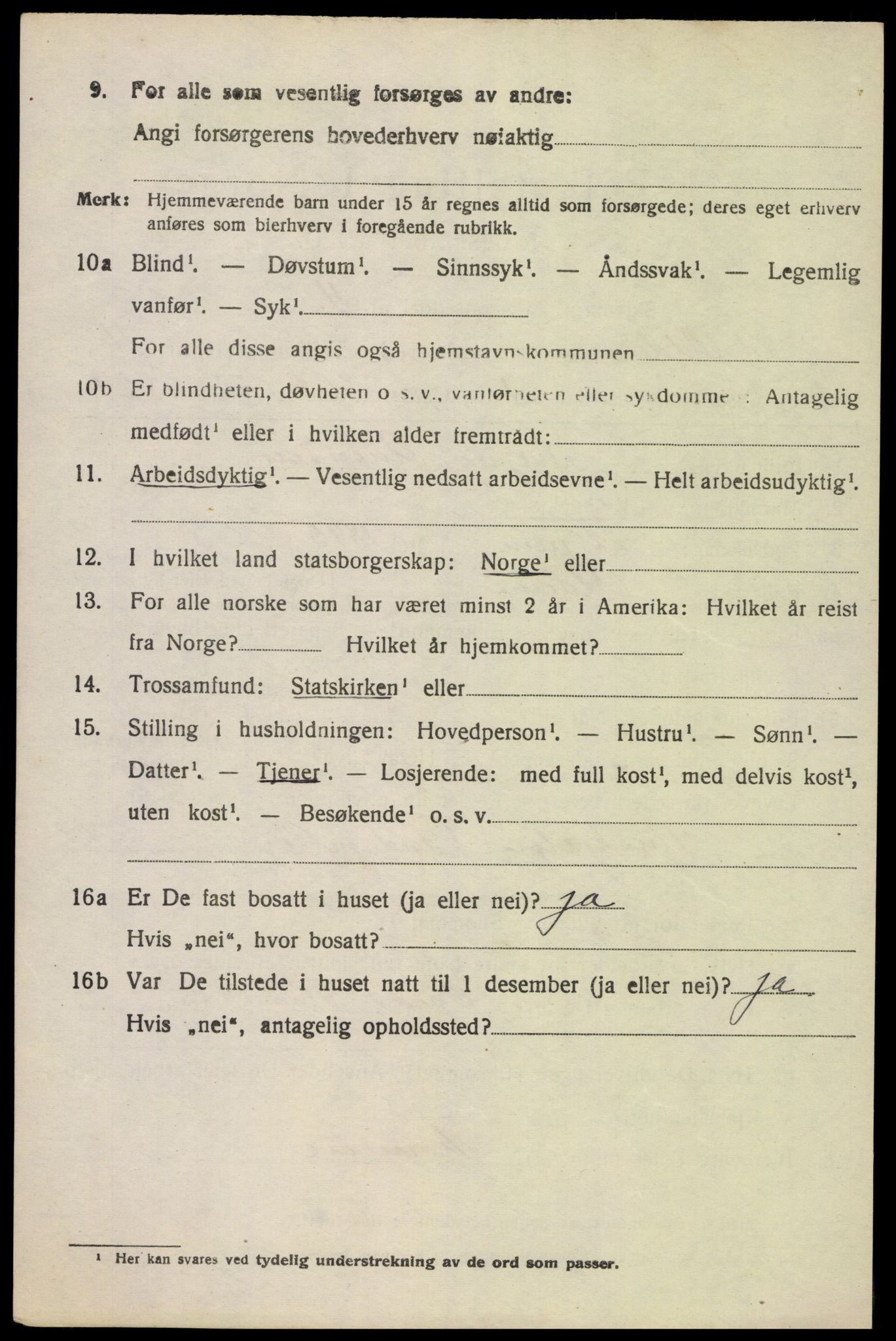 SAK, 1920 census for Oddernes, 1920, p. 7068