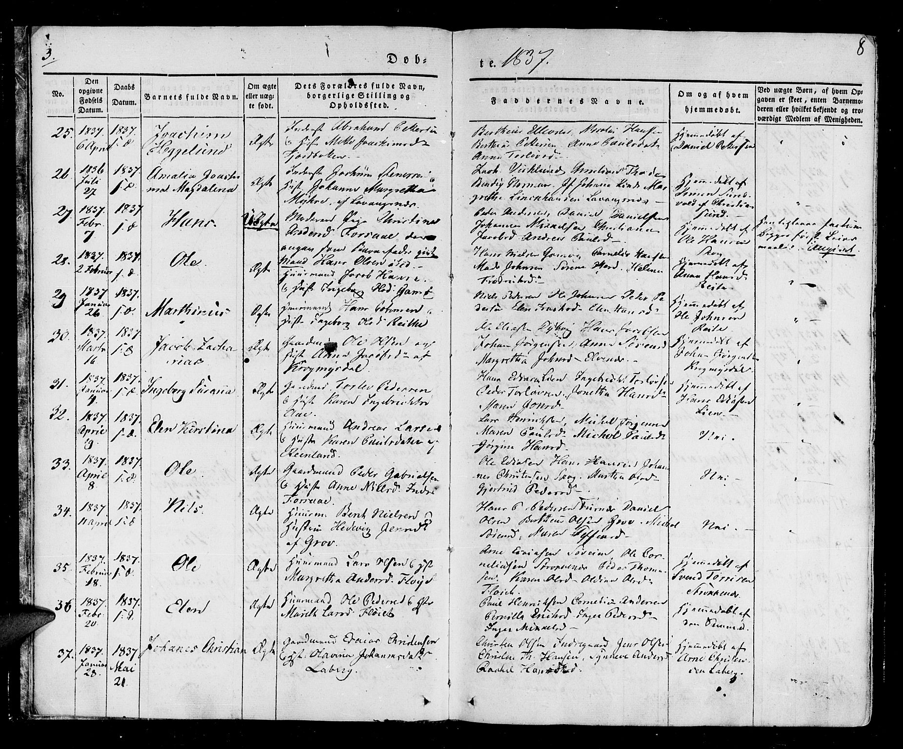 Ibestad sokneprestembete, SATØ/S-0077/H/Ha/Haa/L0006kirke: Parish register (official) no. 6, 1837-1850, p. 8