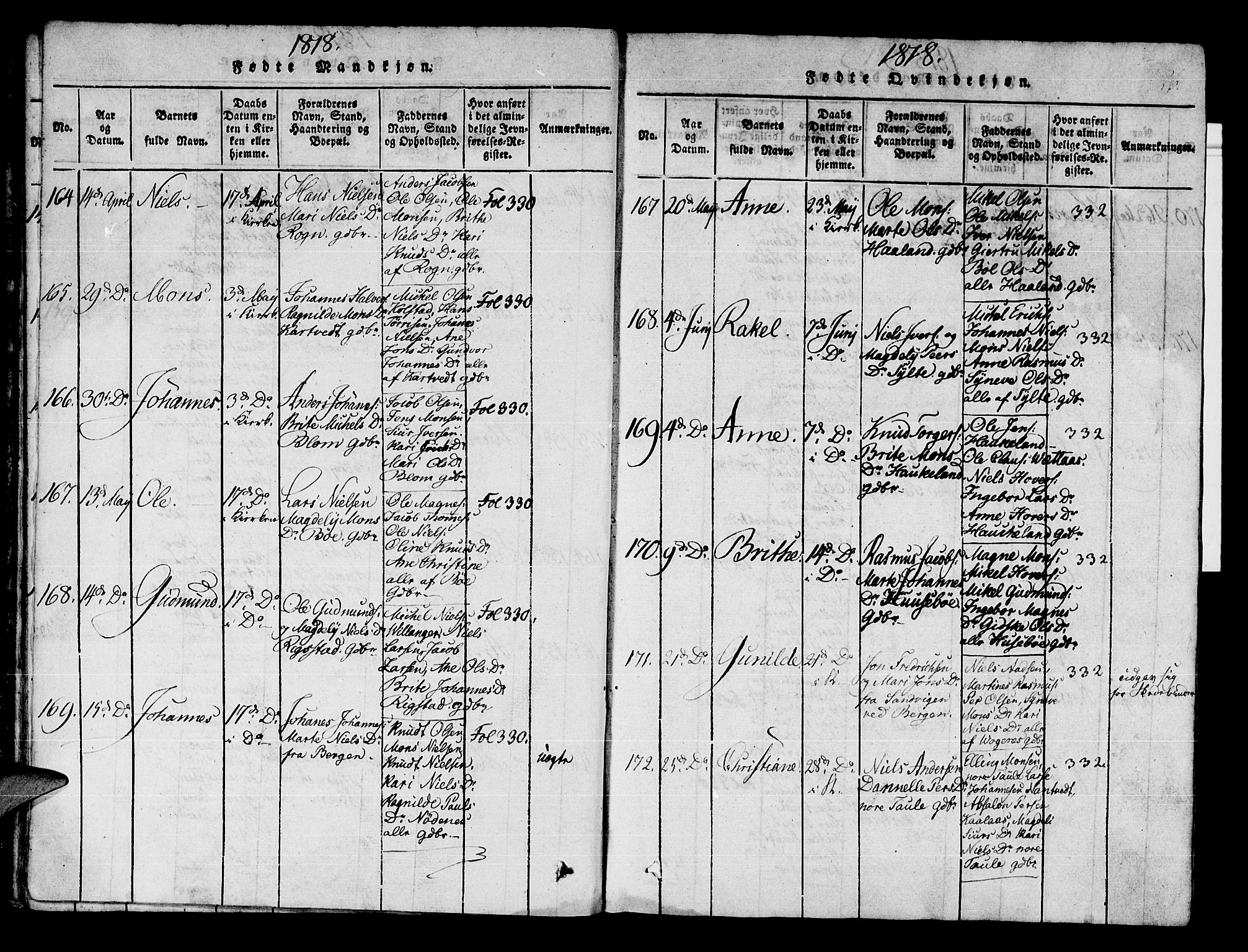 Manger sokneprestembete, AV/SAB-A-76801/H/Haa: Parish register (official) no. A 3, 1816-1824, p. 26