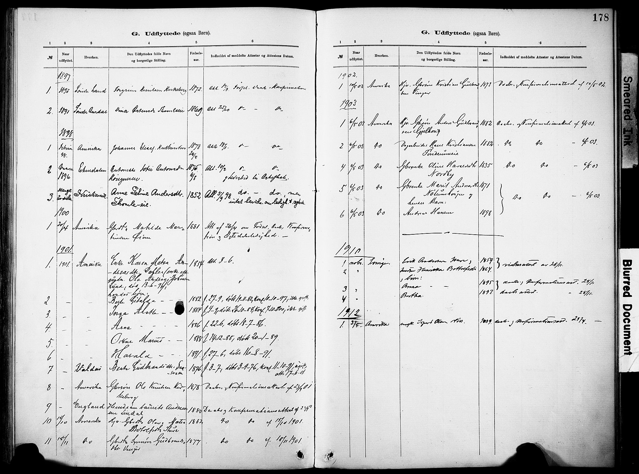Nordre Land prestekontor, SAH/PREST-124/H/Ha/Haa/L0005: Parish register (official) no. 5, 1882-1903, p. 178