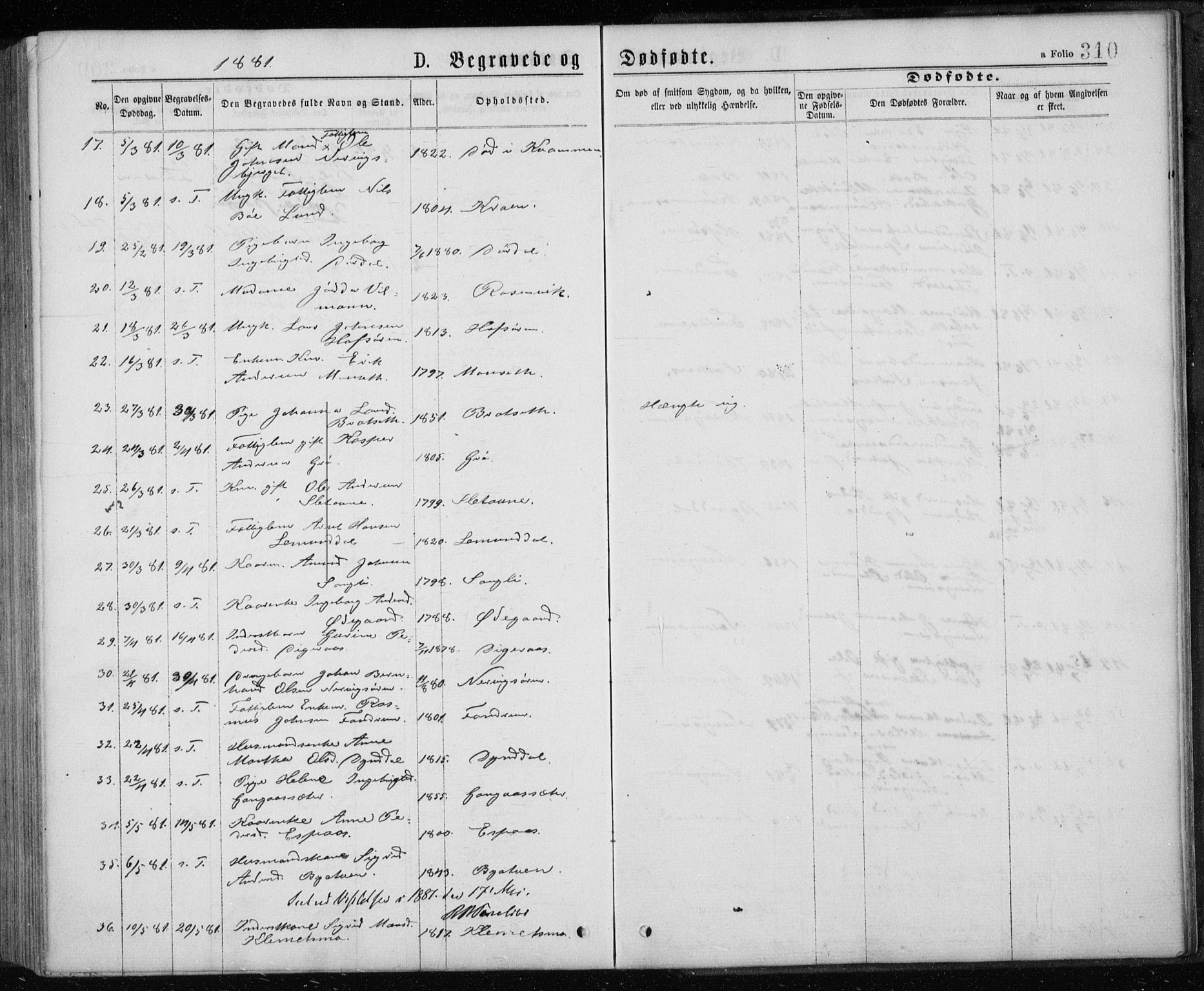 Ministerialprotokoller, klokkerbøker og fødselsregistre - Sør-Trøndelag, SAT/A-1456/668/L0817: Parish register (copy) no. 668C06, 1873-1884, p. 310