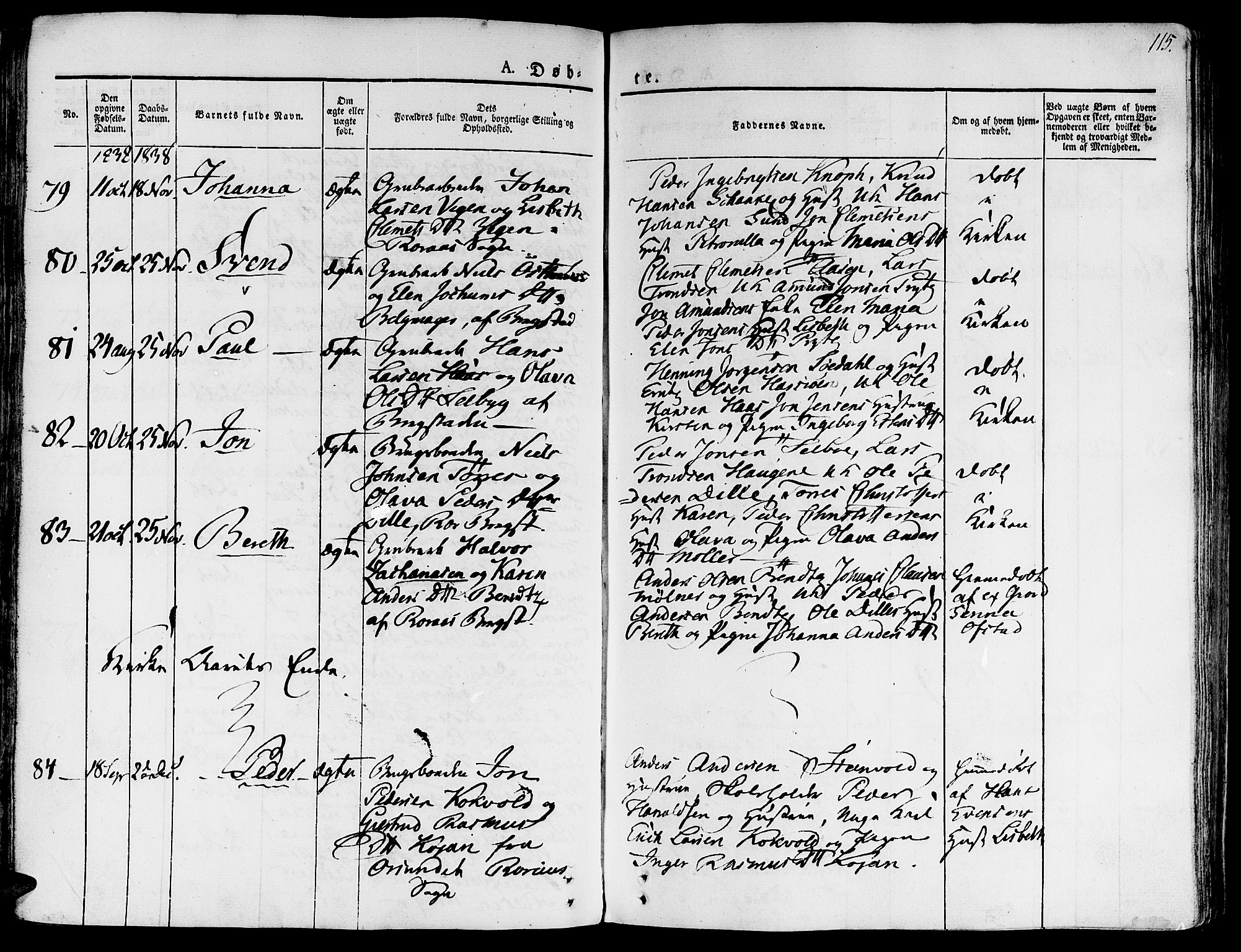 Ministerialprotokoller, klokkerbøker og fødselsregistre - Sør-Trøndelag, SAT/A-1456/681/L0930: Parish register (official) no. 681A08, 1829-1844, p. 115
