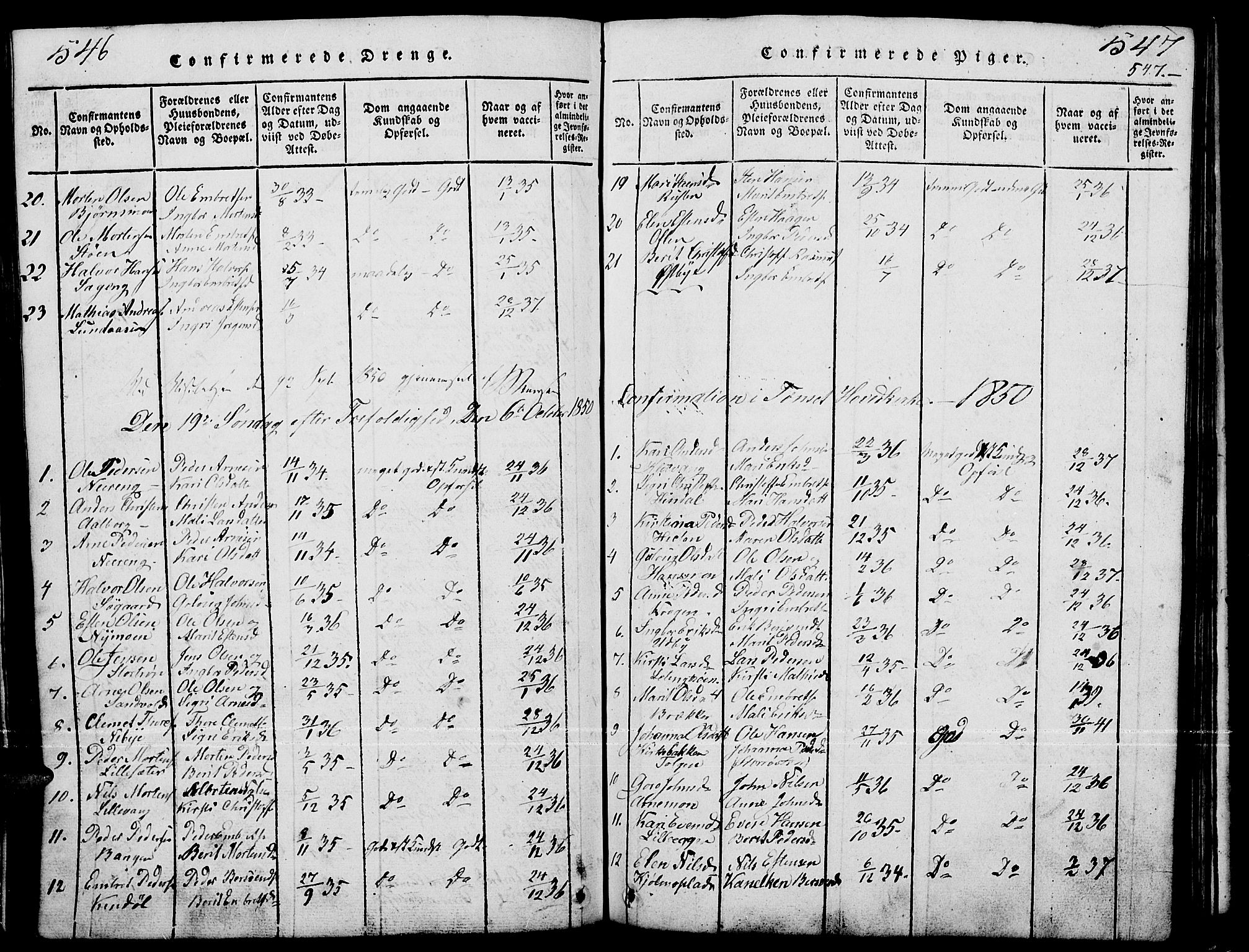 Tynset prestekontor, SAH/PREST-058/H/Ha/Hab/L0001: Parish register (copy) no. 1, 1814-1859, p. 546-547