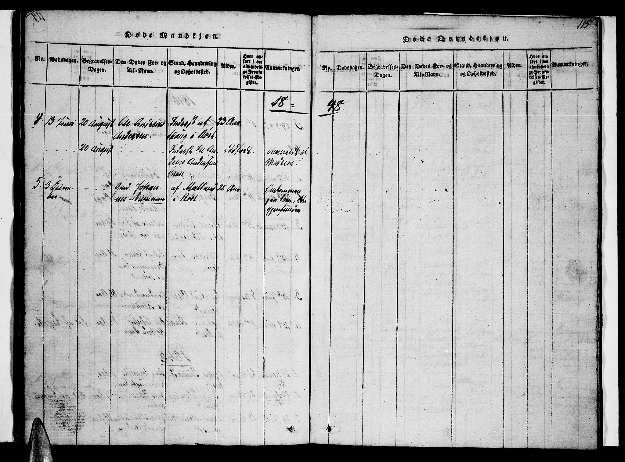 Ministerialprotokoller, klokkerbøker og fødselsregistre - Nordland, AV/SAT-A-1459/807/L0120: Parish register (official) no. 807A03, 1821-1848, p. 115