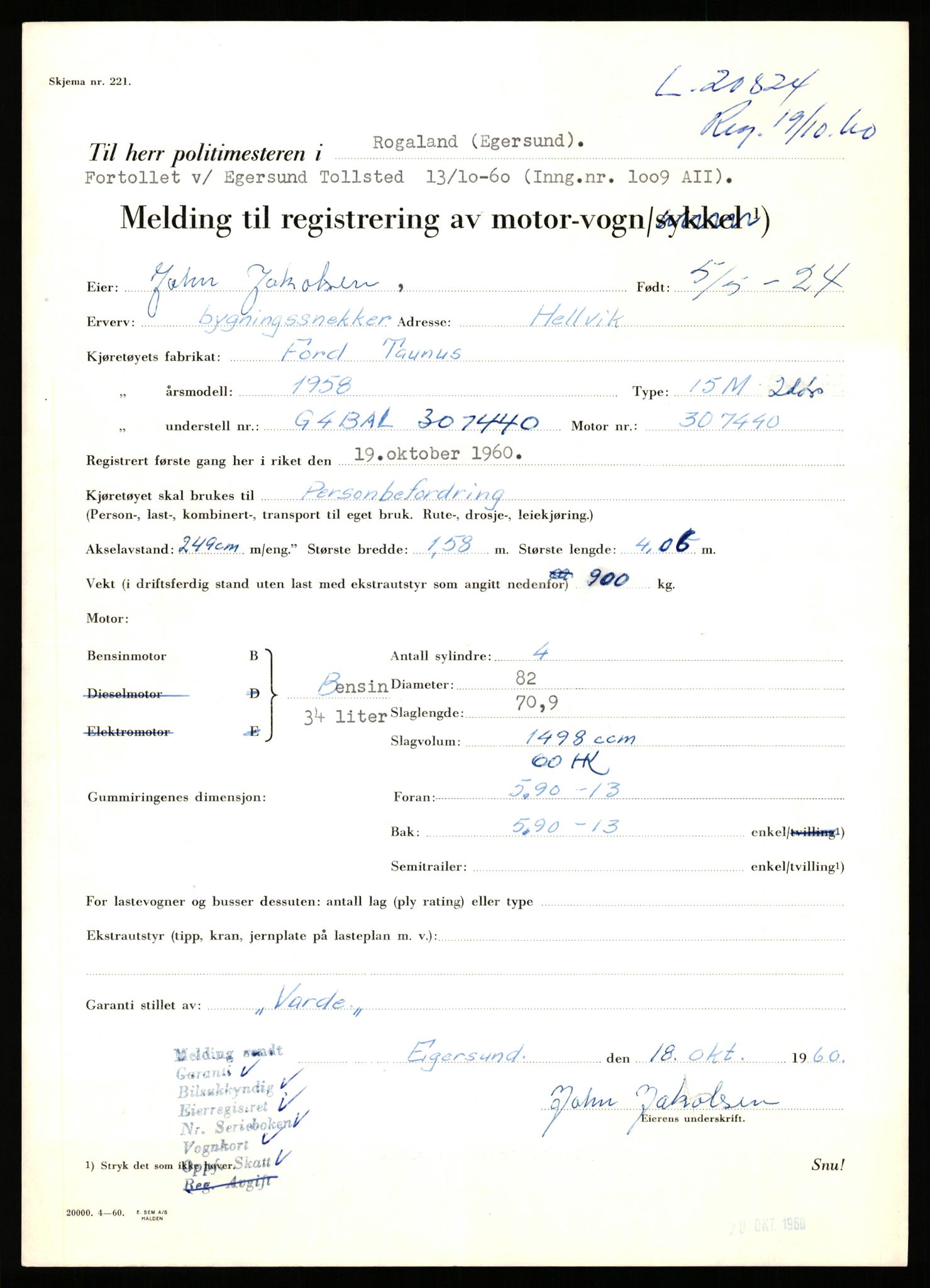 Stavanger trafikkstasjon, AV/SAST-A-101942/0/F/L0037: L-20500 - L-21499, 1930-1971, p. 1139