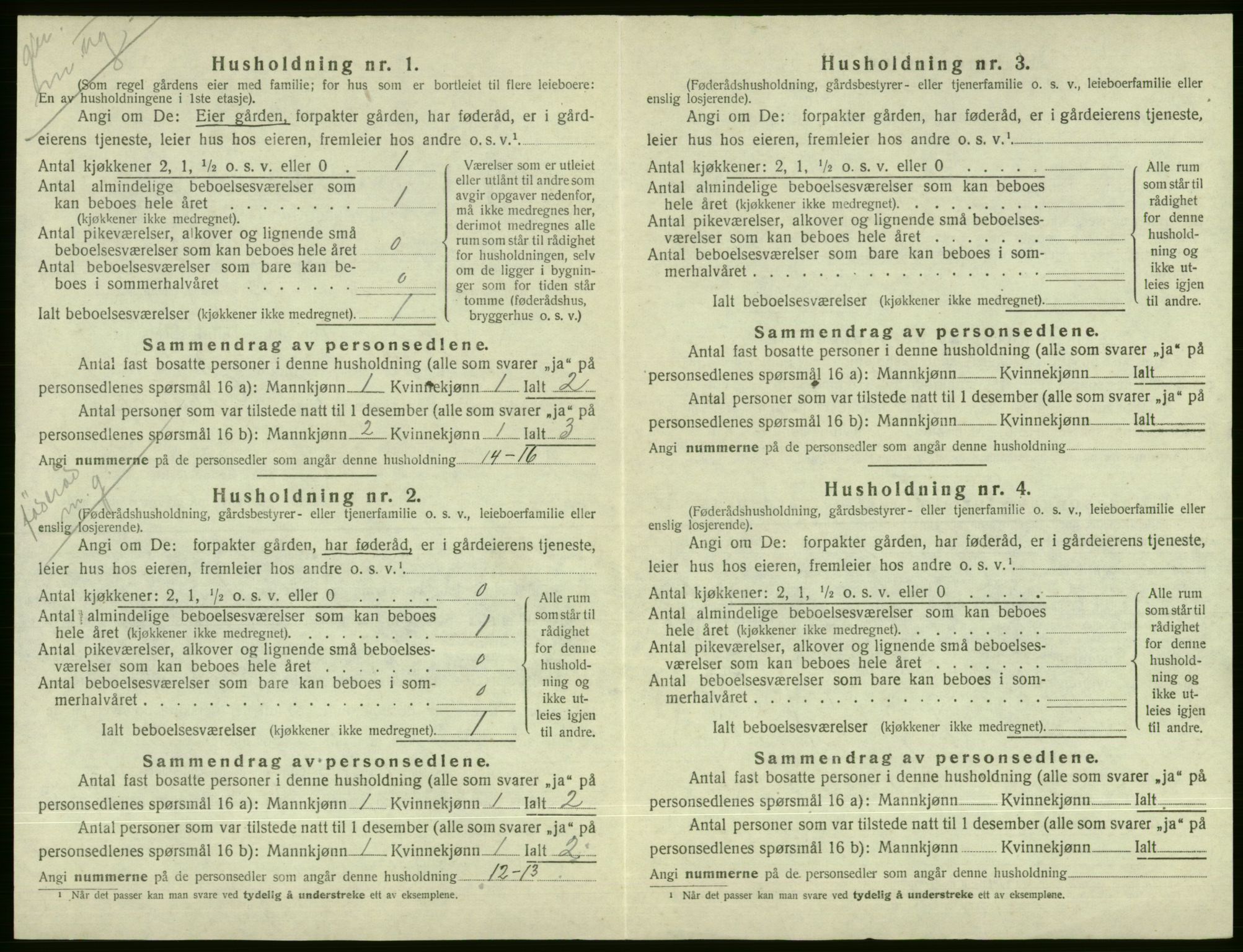 SAB, 1920 census for Voss, 1920, p. 1622