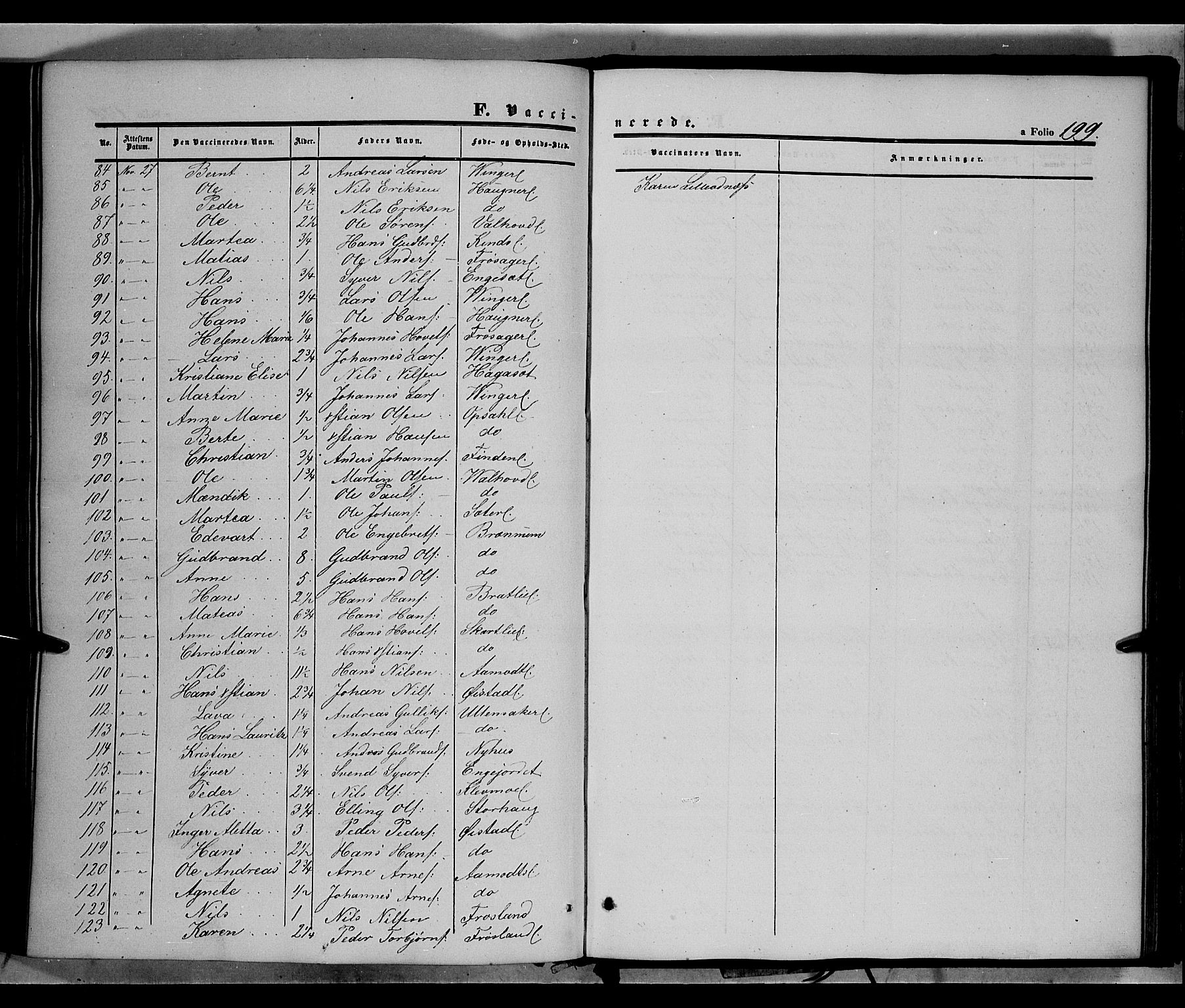 Land prestekontor, SAH/PREST-120/H/Ha/Haa/L0010: Parish register (official) no. 10, 1847-1859, p. 199